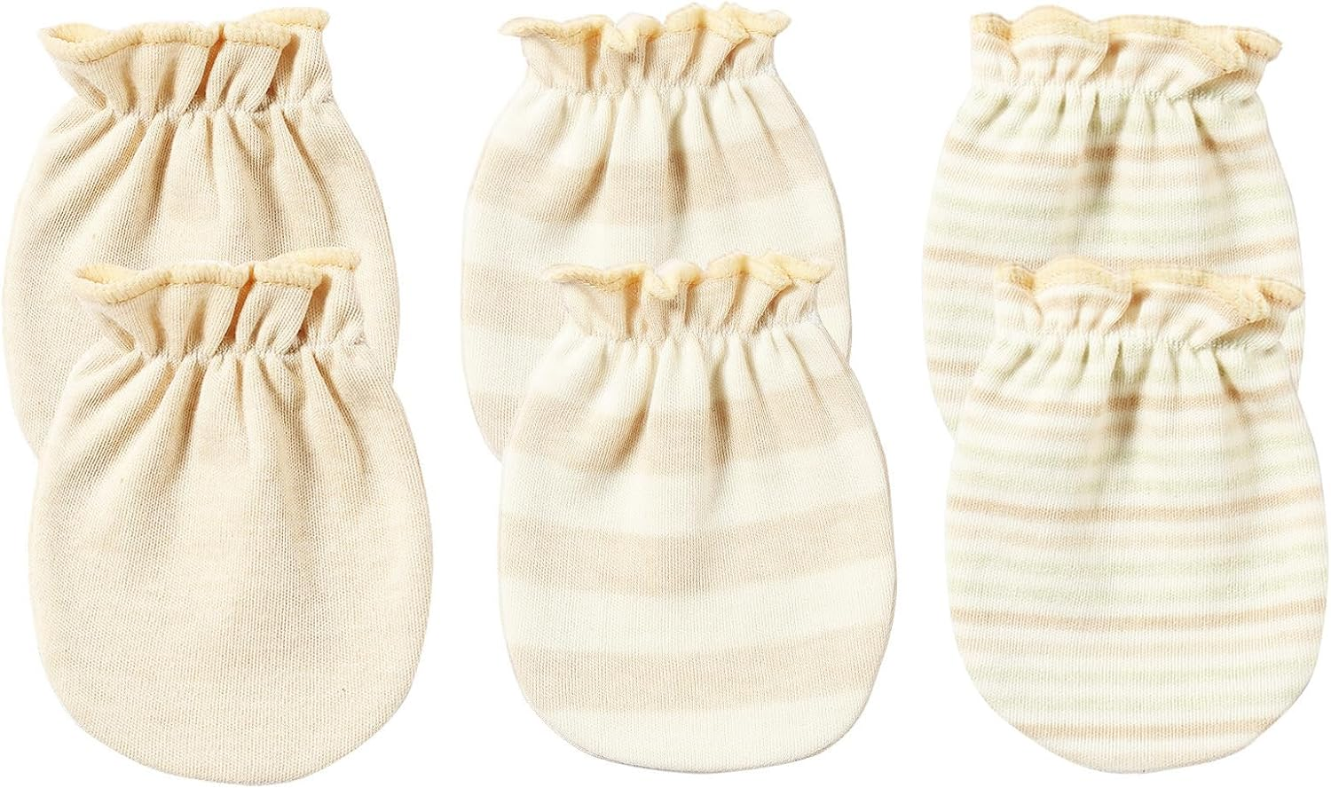 MOMSMENU Newborn Mittens No Scratch 100% Organic Cotton Mitts Baby Boy Girl Neutral 0-12 Months 3 Packs