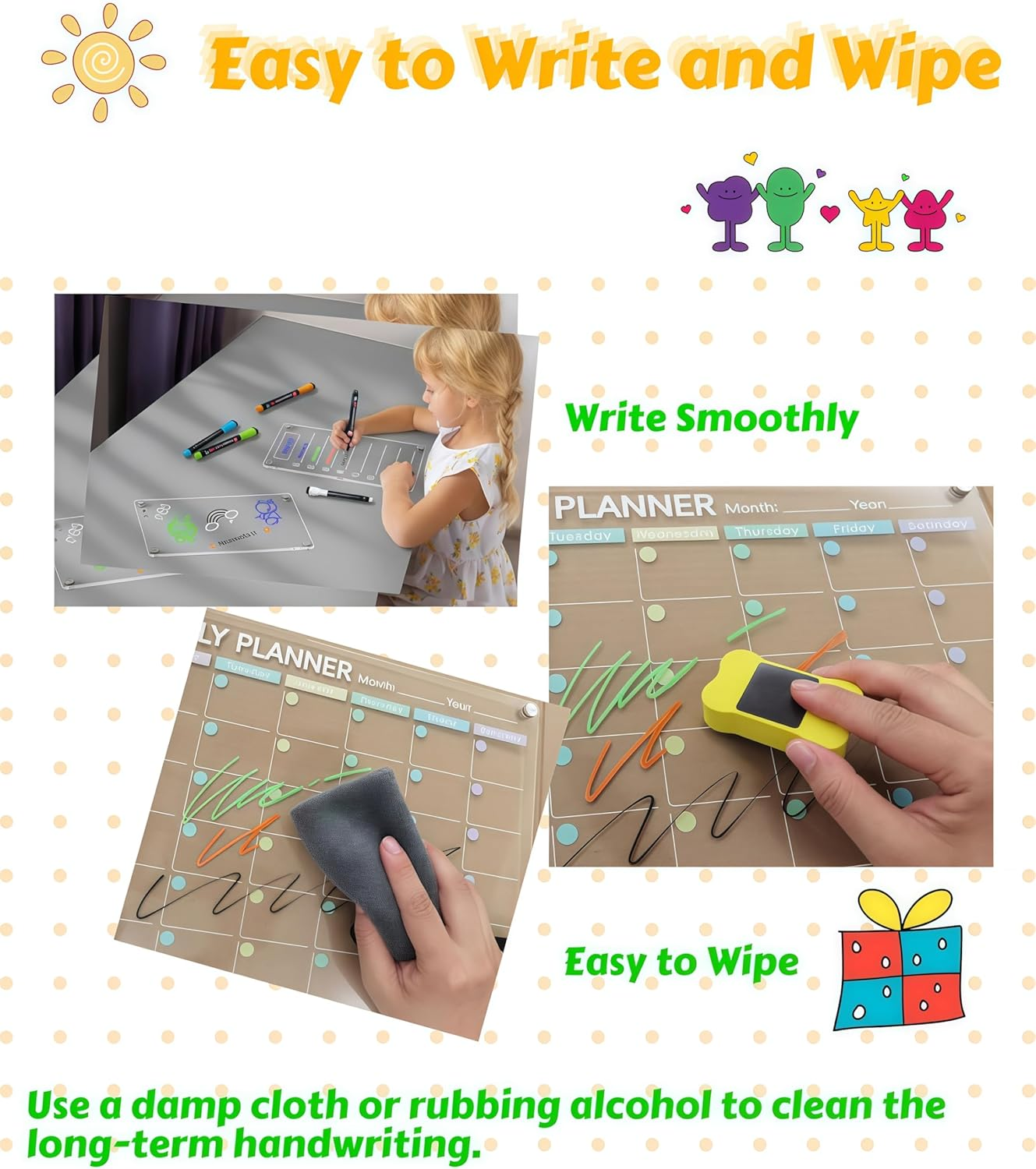 Joiyota 8-Color Acrylic Magnetic Whiteboard Markers Set &ndash; 1Mm Fine Tip & Brush Cap, Liquid Chalk Dry Erase Markers for Whiteboard, Glass, Acrylic Crafts & Chalk Pen Art - 8 Colors Magnetic image number 5