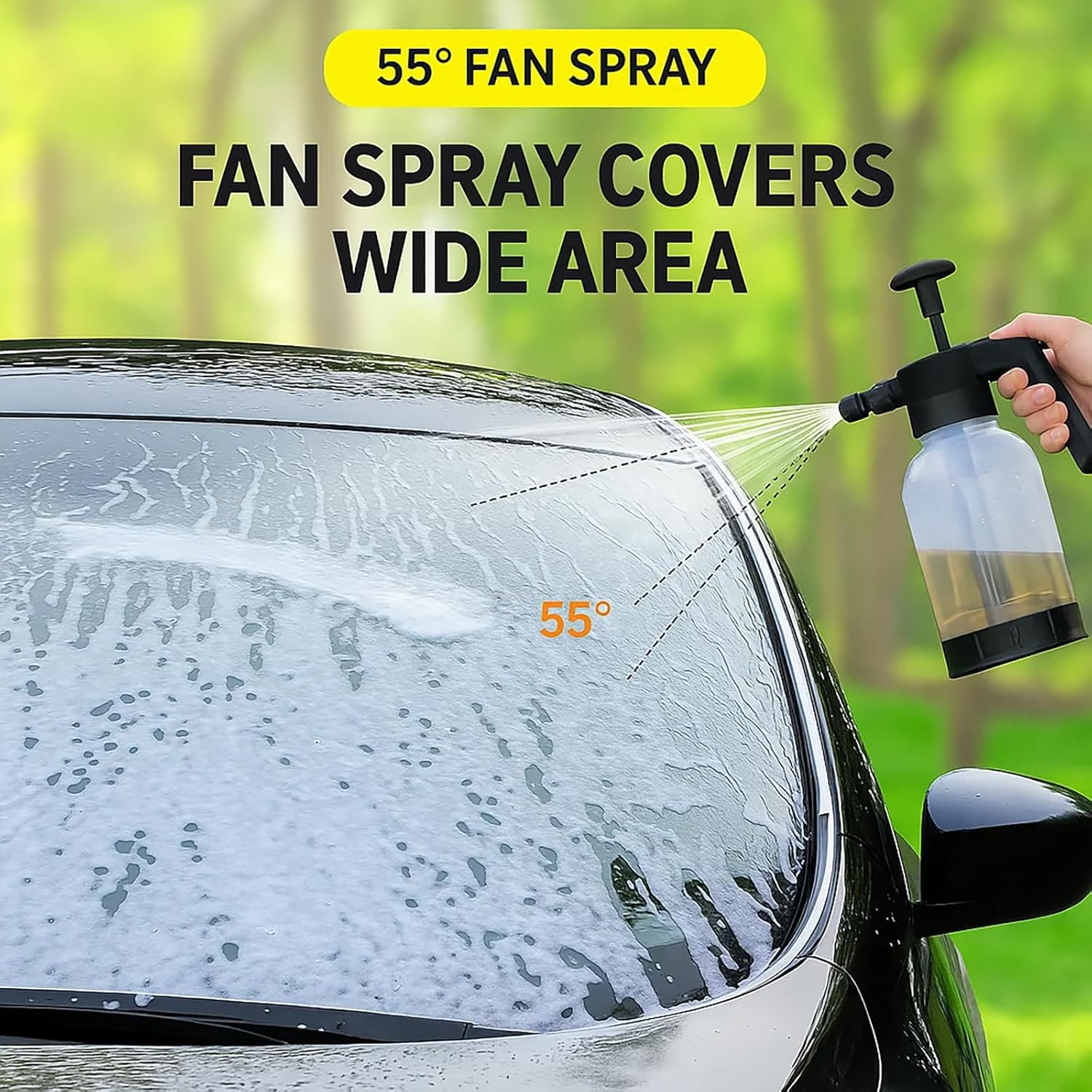 Taoluwin Car Wash Foam Sprayer, 2L Foaming Pump Sprayer with 55&deg; Fan Jet & Dual Modes, Heavy-Duty Pressure Handle for Thick Suds, Cars, Gardens, and Pets image number 6
