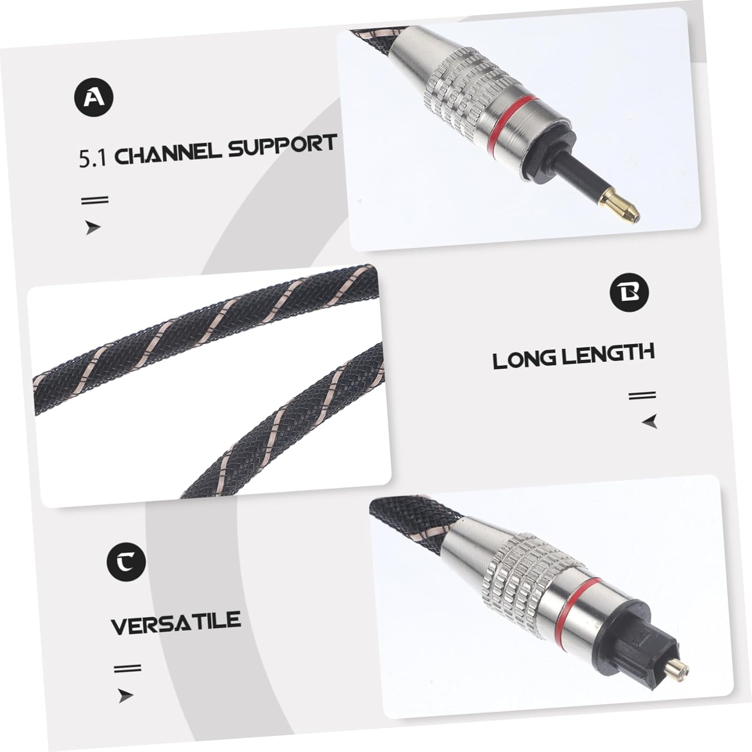 CIYODO Optical Fiber Audio Cable for Home Theater Spdif Digital Output Cord Channel Sound System Compatible Connectors image number 1