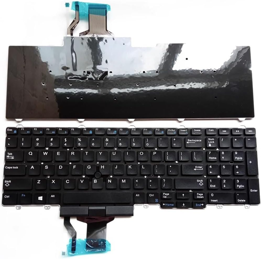 US Keyboard for Dell Latitude E5550 E5570 5580 5590 5591 / Dell Precision 3510 3520 7510 7520 7710 7720 Laptop with Pointer No Frame (No Backlight) image number 1