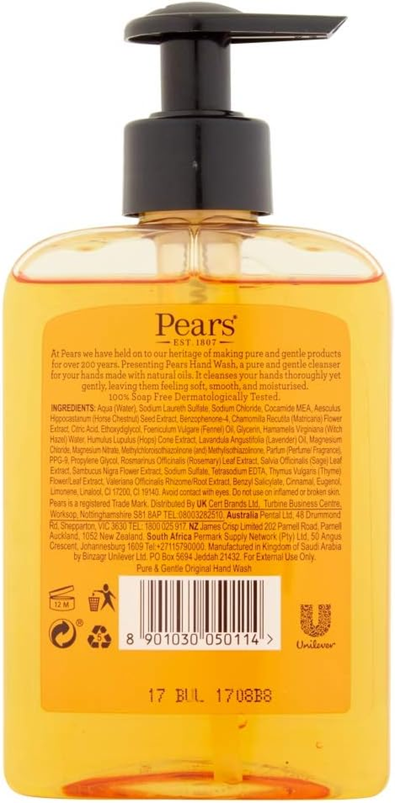 Pears 237 Ml Mild and Gentle Hand Wash image number 2