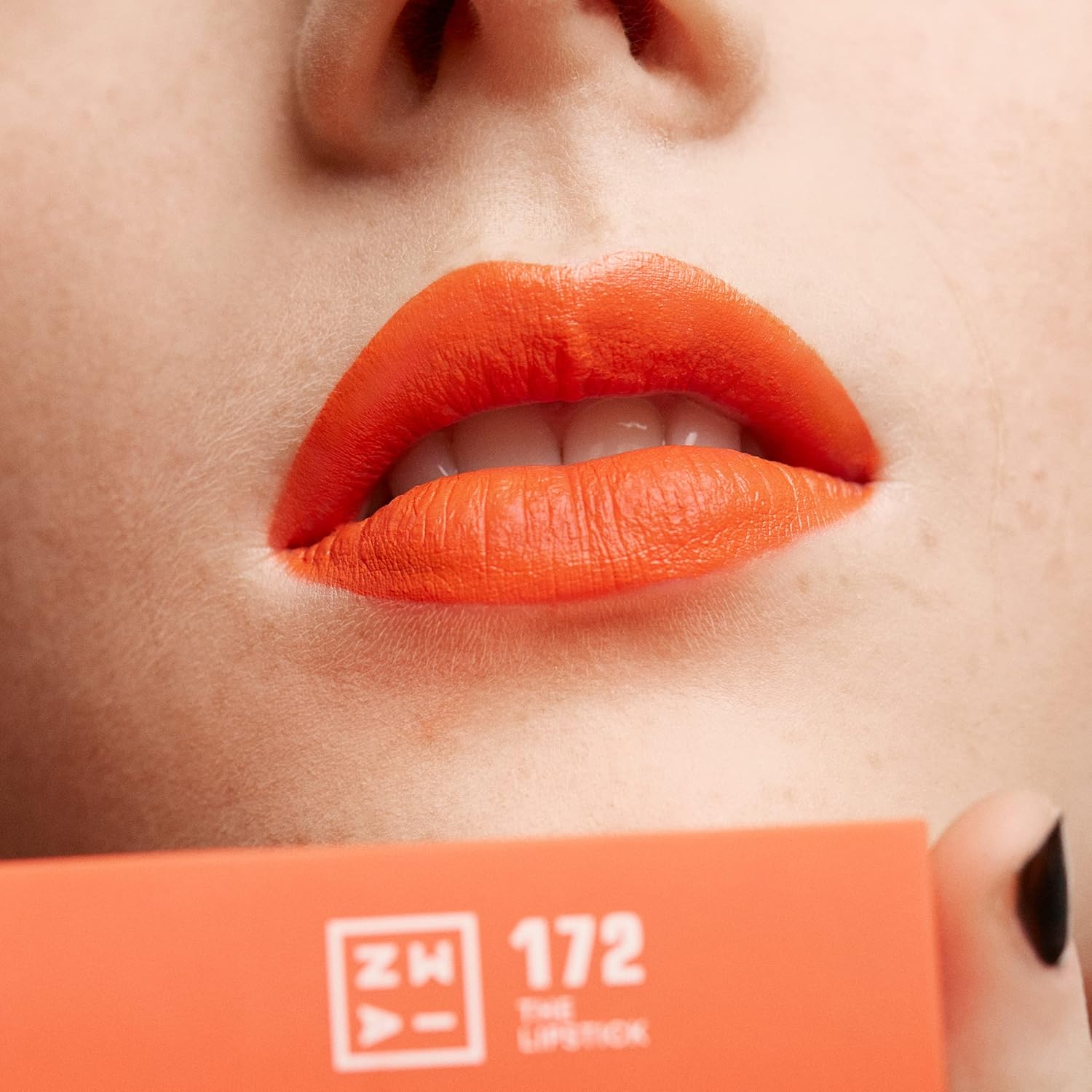 3INA MAKEUP - Vegan - the Lipstick 172 - Bright Orange - Matte Lipstick - Highly Pigmented Lip Pen - Matte Intensive Colour - Creamy Vanilla Fragrance - Creamy Texture - Cruelty Free - Brown image number 2