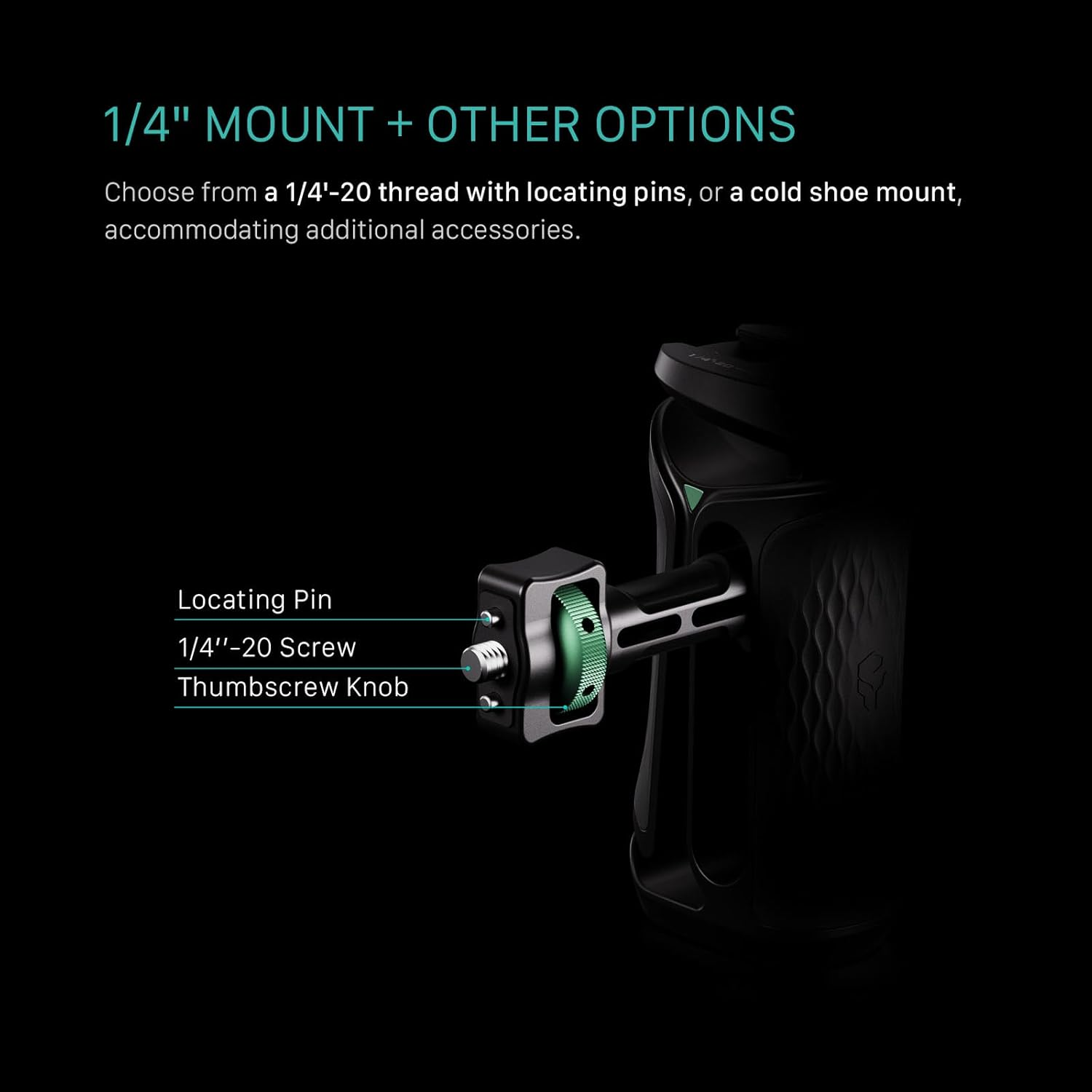 Tilta Xeno Side Handle for Filmmakers & Cameras - Titanium Gray | Secure Connection & Helps Prevent Rotation | Adjustable Height | Textured Silicone Grip | Easy Assembly (1/4&Prime;-20 W/Locating Pins) image number 6