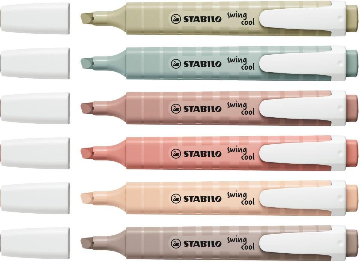 STABILO Swing Cool Naturecolors - Highlighter - Pack of 6 - Assorted Colours image number 2