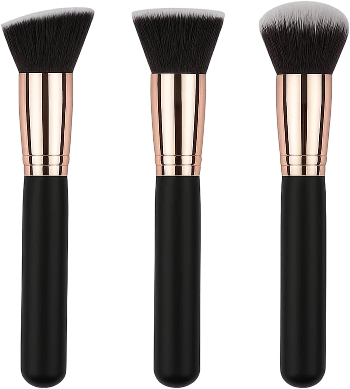 3 Pieces Kabuki Foundation Brush Flat Top Professional Face & Body Makeup Brush for Liquid image number 5