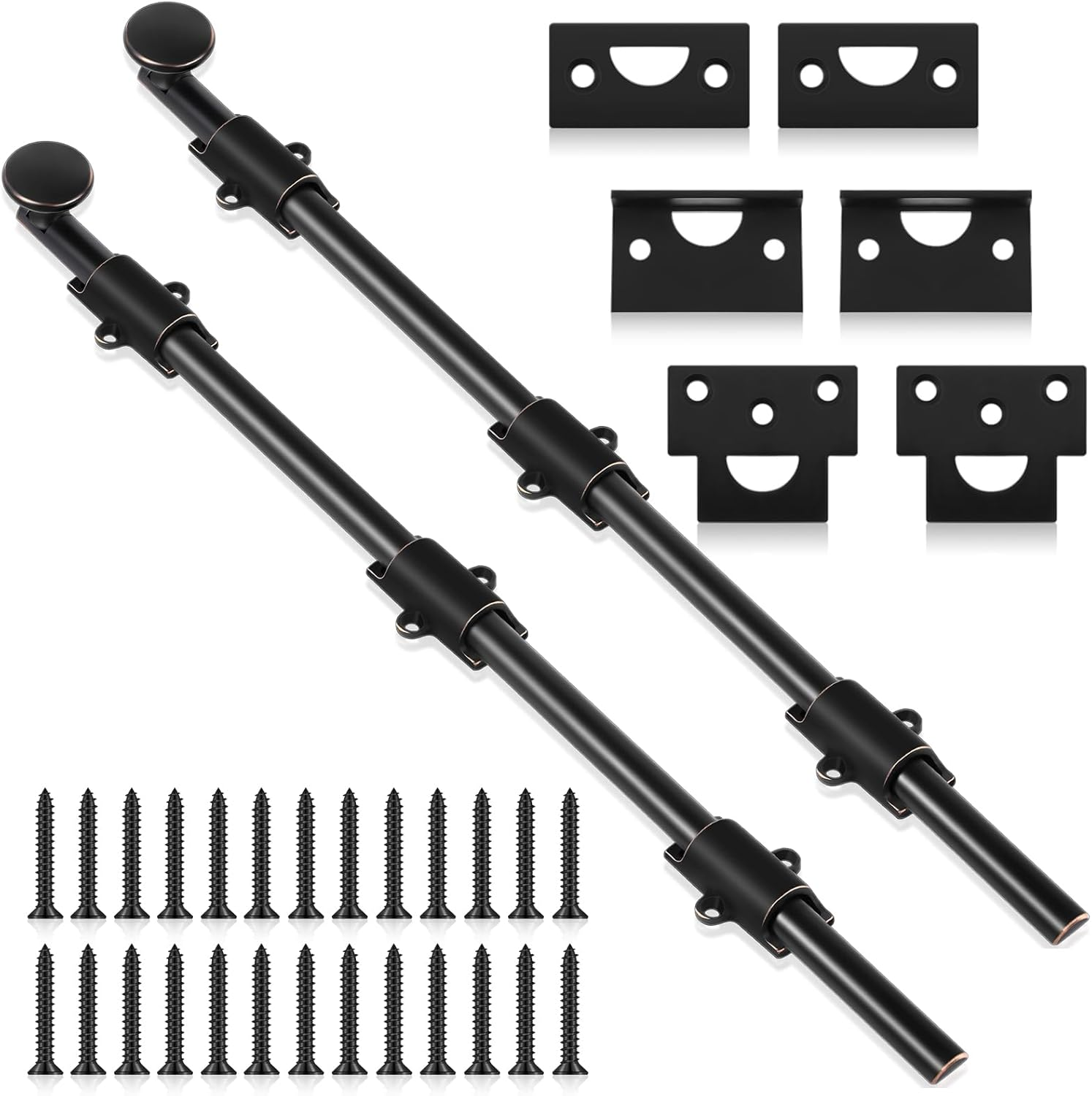 Tandefio 2 Pcs Dutch Door Bolt 4 Inch Surface Bolt Sliding Door Locks Hardware Solid Brass Latch, Attic Latch for Dutch Slide Barn(Bronze)