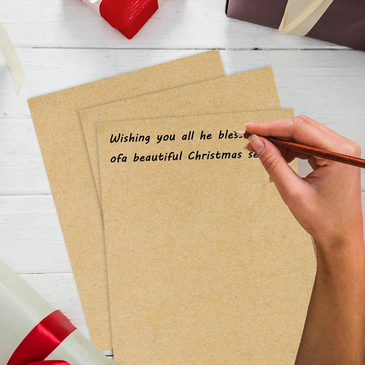 A4 Brown Kraft Paper, 50 Sheets Kraft Cardstocks for DIY Projects and Crafts (29.7 X 21Cm/11.69 X 8.26In) image number 3