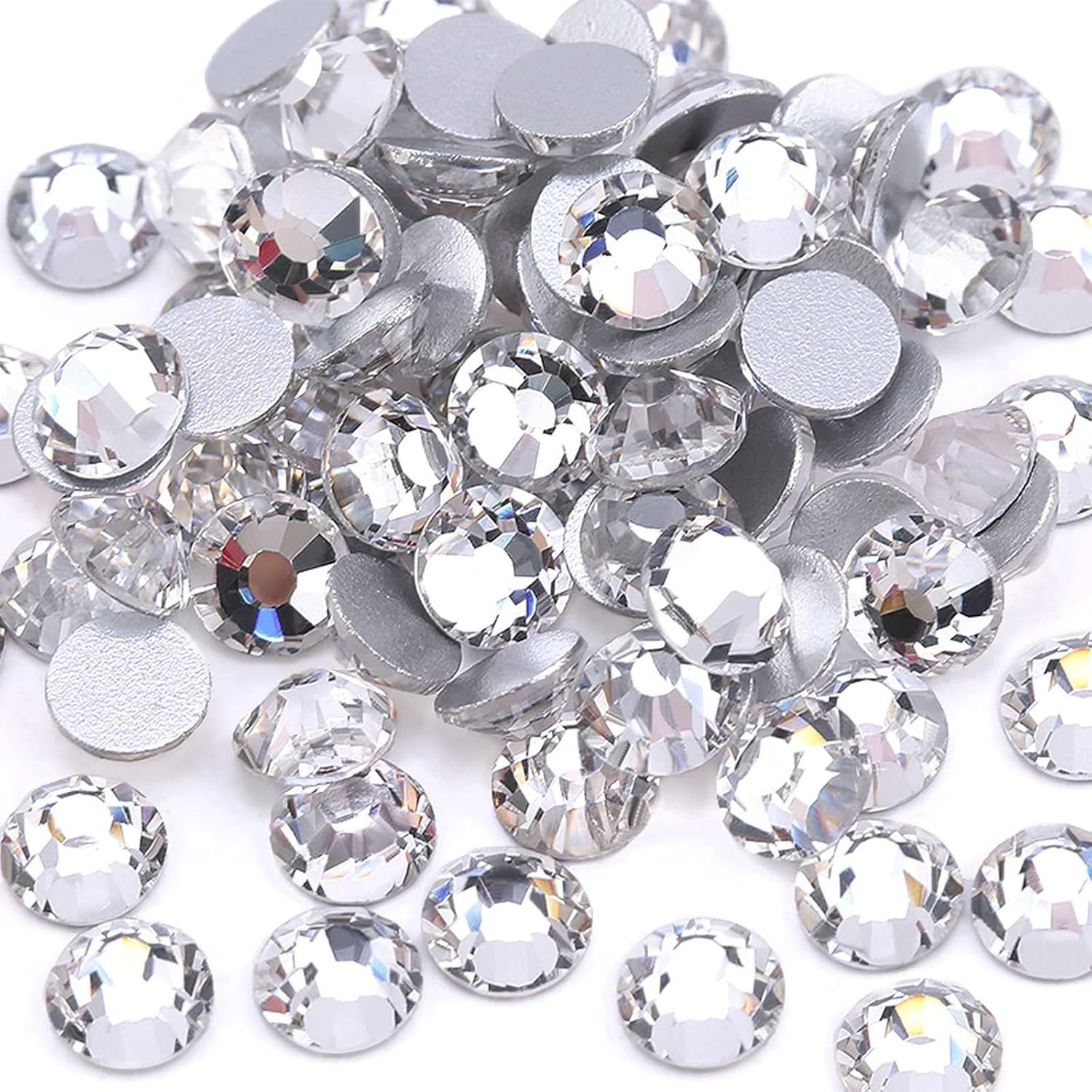 720 Pieces SS20 4.8Mm AB Glue Fix Flatback Rhinestones for Crafting, Nail Art, Face and Party Decoration, Crystal Clear Glass Gemstones for DIY Projects &ndash; Ermaoo (Crystal AB)