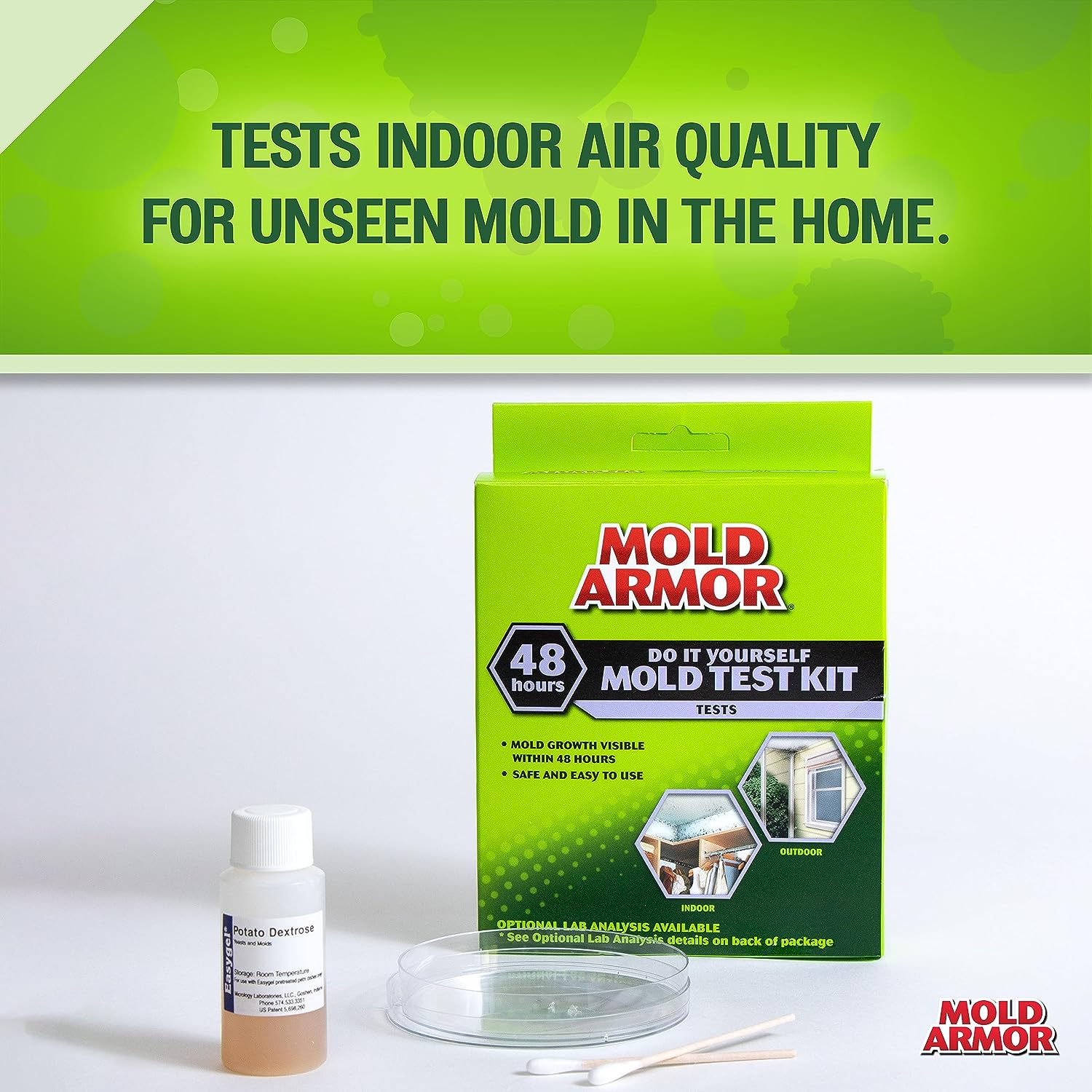 Mold Armor Do It Yourself Mold Test Kit, Test Surface Mold, Air Quality, and HVAC, Safe and Easy to Use, DIY at Home Mold Kit, Effective Both Indoors and Outdoors