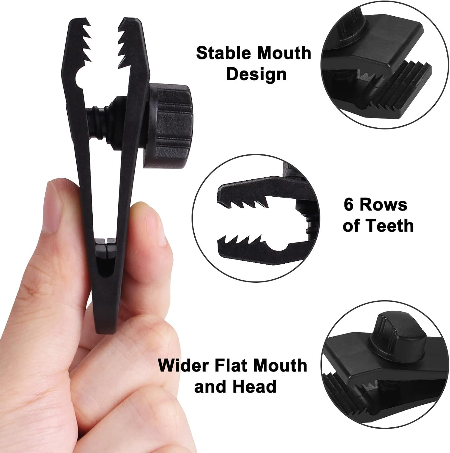 Tarp Clips Heavy Duty Lock Grip, 20 Pack Tarp Clamps with Ball Bungee Cords 6 Inch, Strong Tent Clips for Swimming Pool Cover RV Awnings Outdoor Camping Caravan Canopies Car Covers,Swimming Pool Cover image number 5