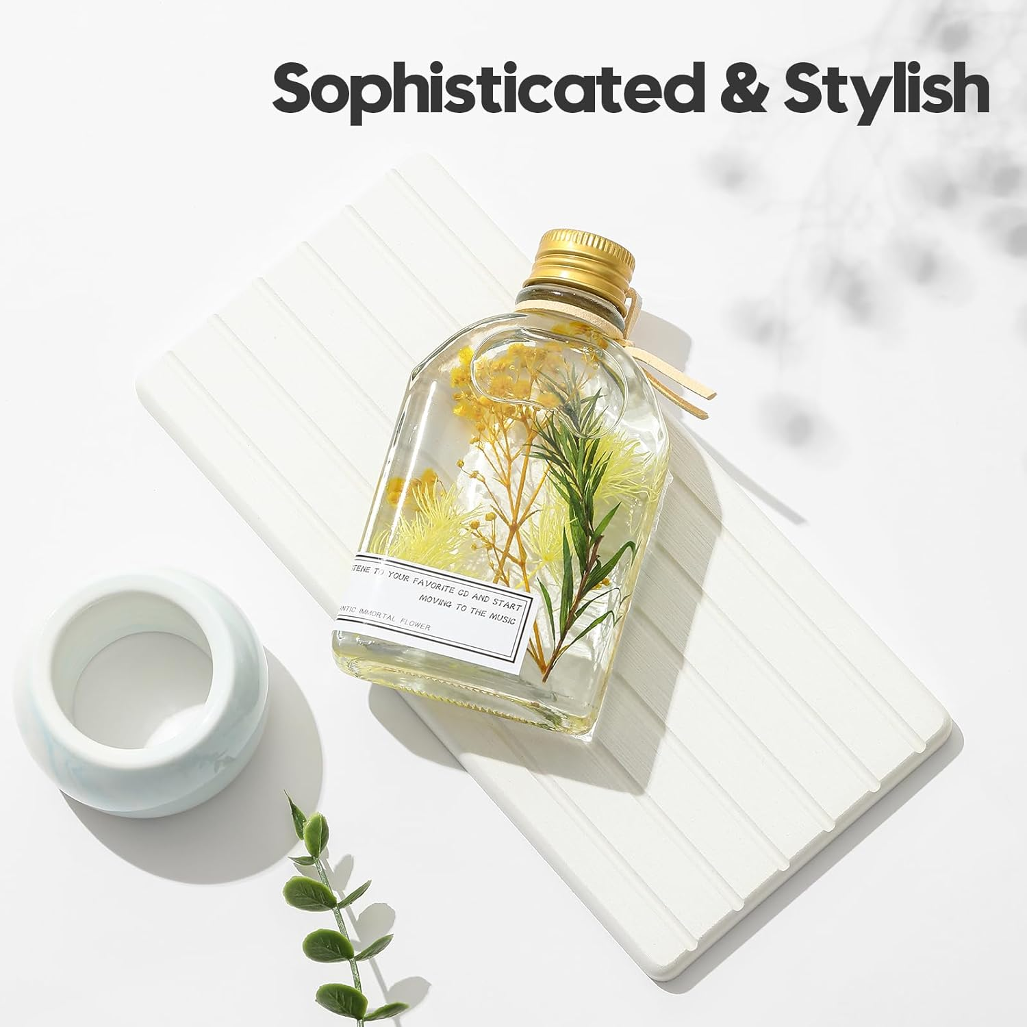 2PCS Water Absorbing Stone Drying Tray Mat for Bathroom Sink & Kitchen Counter Faucet Organizer Decor, Quick Dry Dish Soap Dispenser Sponge Holder, Vanity Sink Caddy Bar Coaster,White-8"*3.8" image number 4