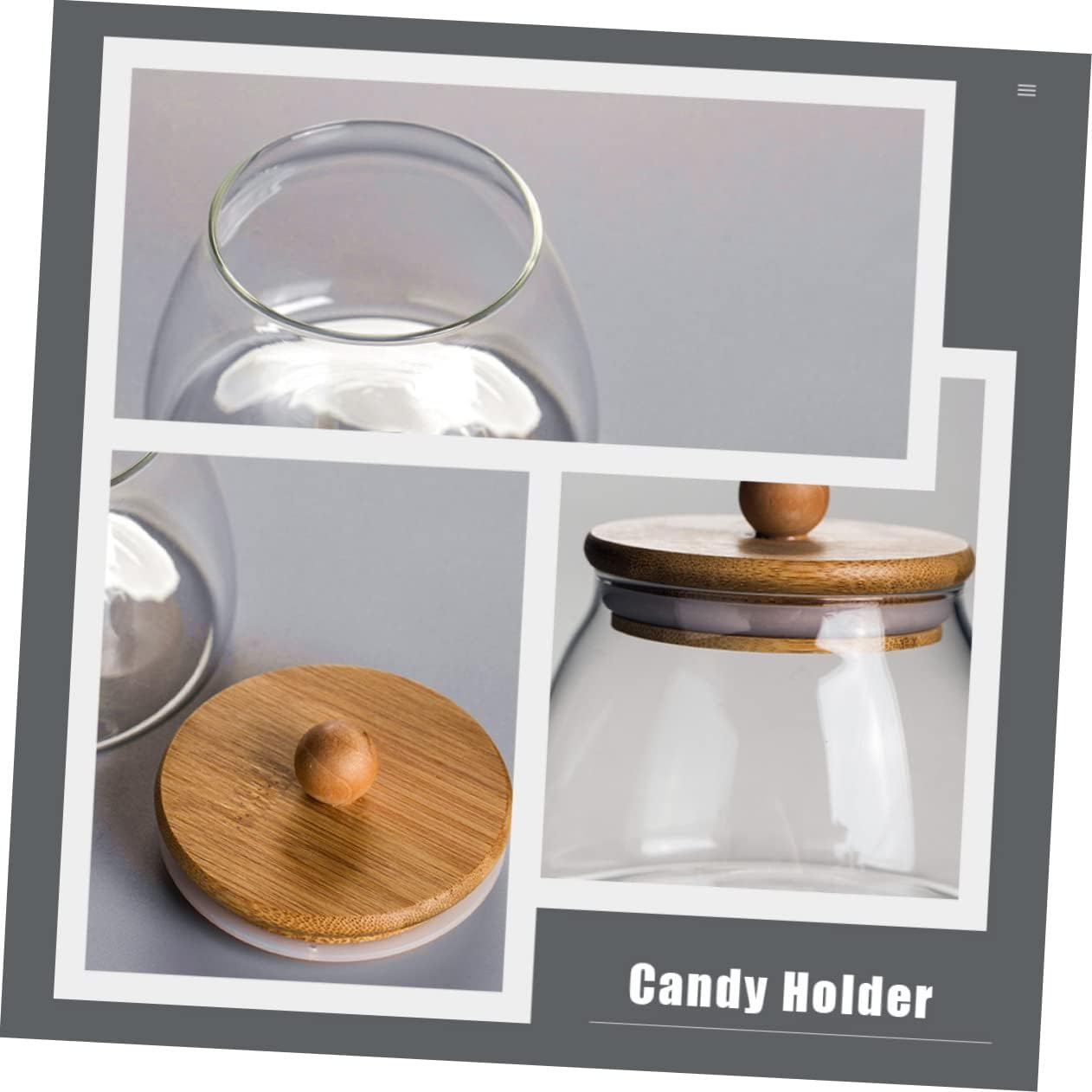 SHOWERORO 2Pcs Glass Storage Jar Lid Airtight Candy and Snack Container for Parties and Home Organization and Design image number 1