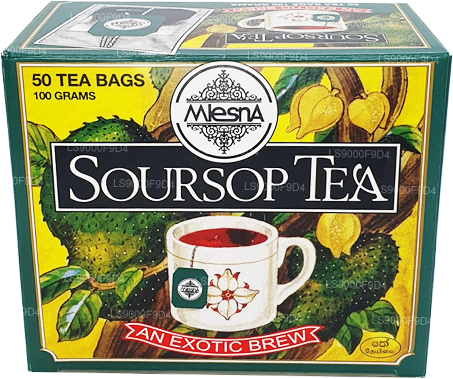 Mlesna Pure Ceylon Soursop Black Tea, 50 Tea Bags, 100G Box image number 2