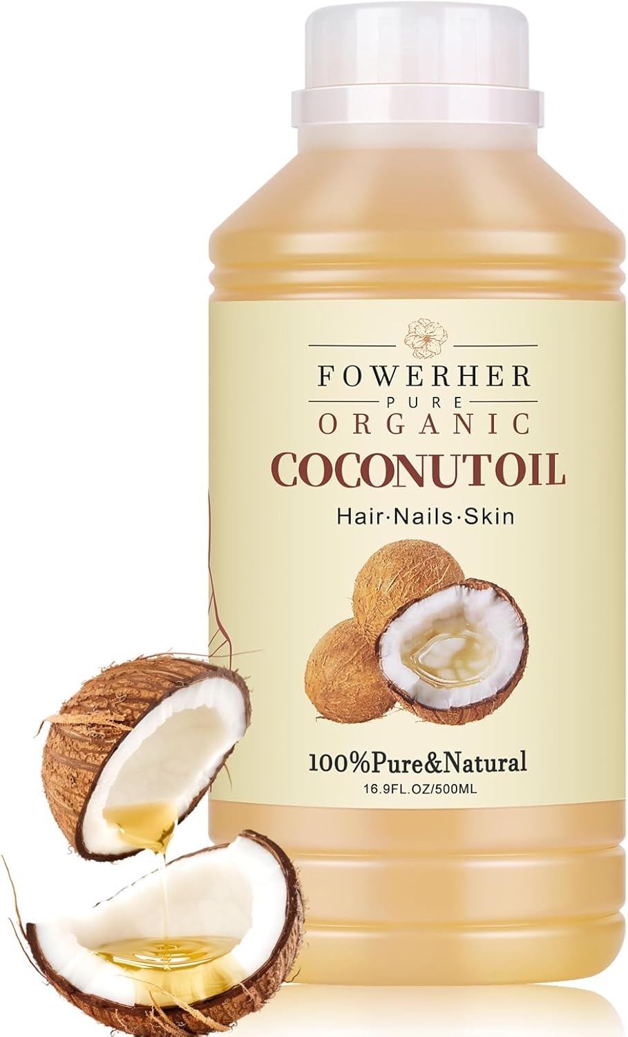 Organic Sweet Almond Oil, 100% Pure Cold Pressed, 500Ml, for Skin and Hair Care, Moisturising, Massage