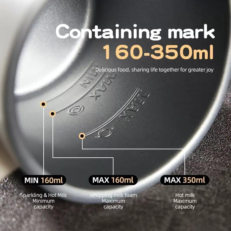 Electric Milk Frother and Steamer with Hot/Coldsettings, 5 Modes & Eco Coating Effortless Cleaning, Creates Silky Smoothfoam for All Coffee Types Black image number 4