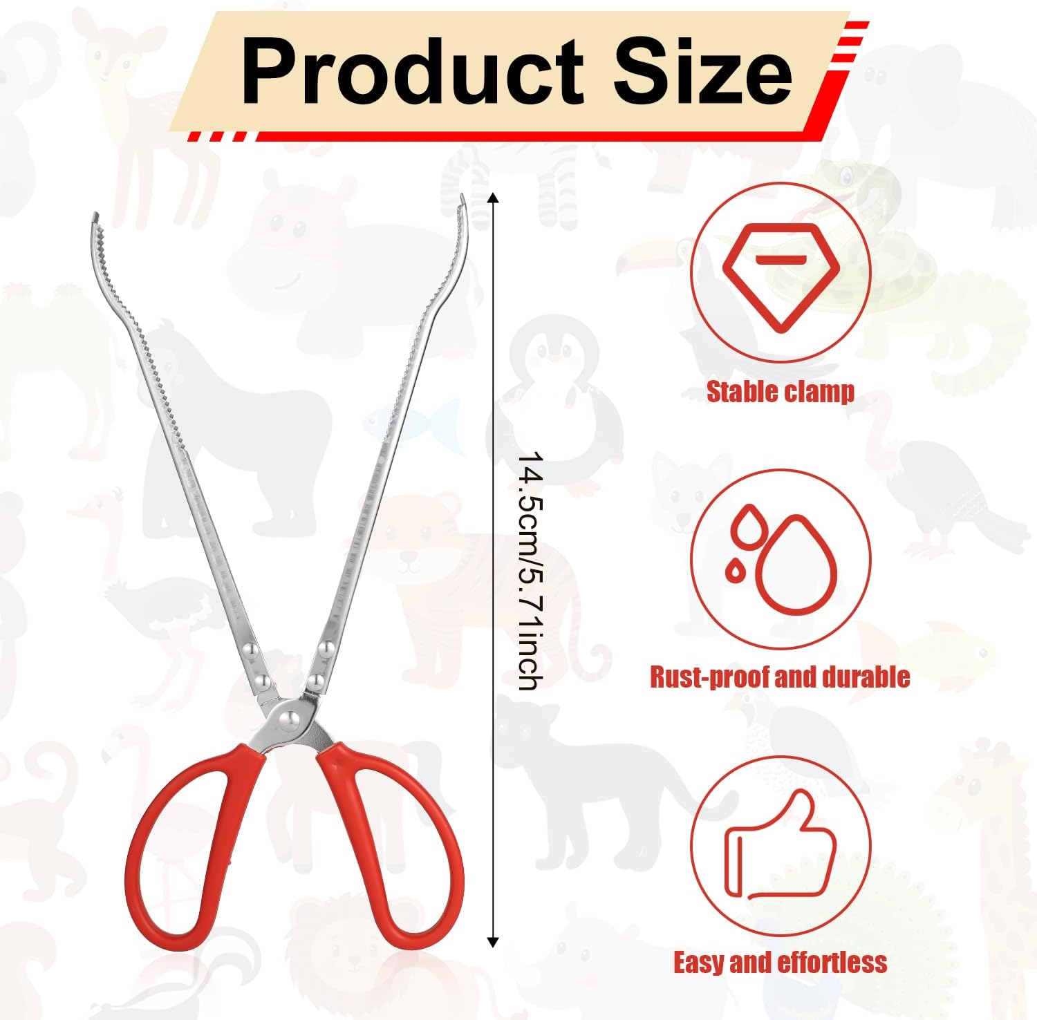 Reptile Feeding Tongs, 15 Inch Snake Feeding Tongs Anti-Skid Easy-Grip Extra Long Tweezers for Terrarium Corn Ball Python Accessories Axolotl Bearded Dragon Feeding Supplies image number 1