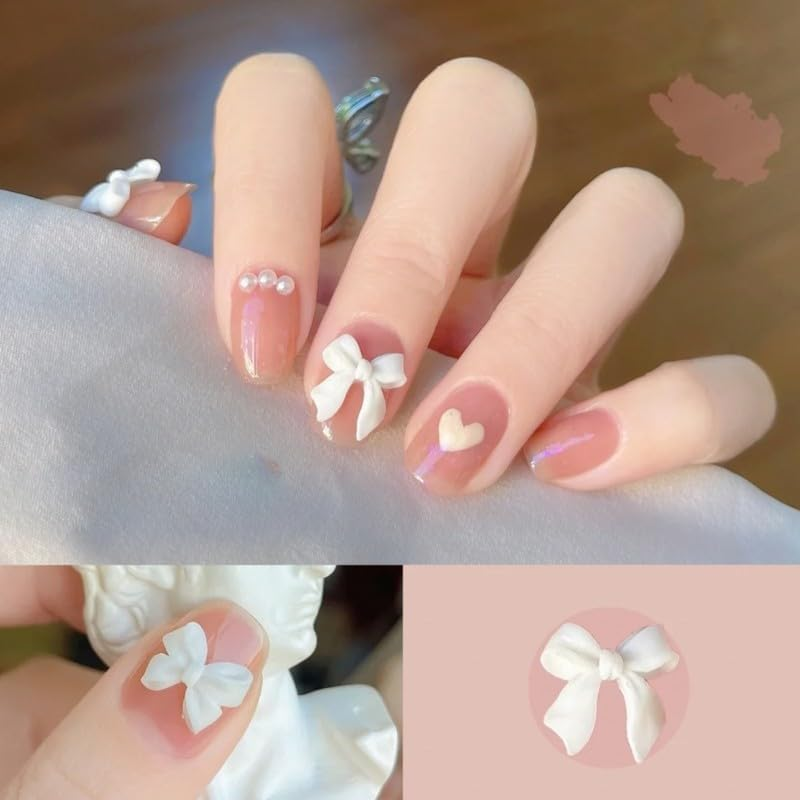 7 Style Nail Charms,Colorful Bow-Knot Nail Stud Rhinestones Crystal, 3D Bow-Knot Colorful Nail Charms Set for Women Girl Nail Stones Design DIY Decoration Jewel Stones Nail Art Rhinestones (Resinous) image number 1