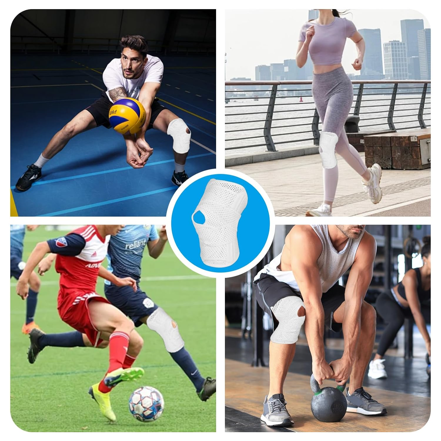 Knee Brace for Men and Women,Knee Support for Basketball, Soccer, Volleyball, and Fitness,Relief from Knee Pain and Prevents Sports Injuries,Adjustable Knee Wrap (M) image number 3