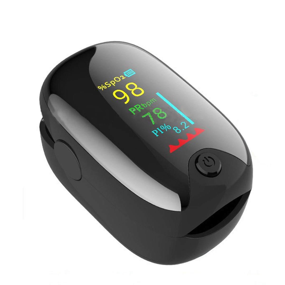 Fingertip Pulse Oximeter, One-Button Blood Oxygen Monitor Pulse Rate Monitor Lanyard, with Color LCD Screen image number 2