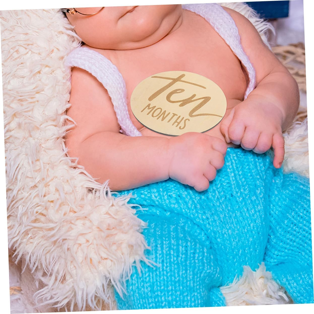 12 Pcs Double Sided Wooden round Monthly Milestone Discs Growth Marker Photo Props Pregnancy Journey Sign Durable and Sturdy Room Decor Parents