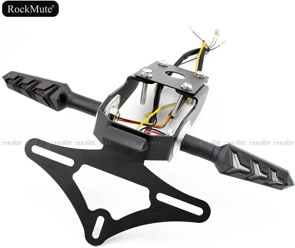 Motorcycle Tail Tidy for Kawasaki Ninja 650 Z650 2017-2021 Licence Plate Holder Fender Eliminator Bracket Mount with Turn Signal Indicator Sequential Flowing LED Light (Full Set (Holder+Indicators)) - Full Set (Holder+Indicators) image number 5