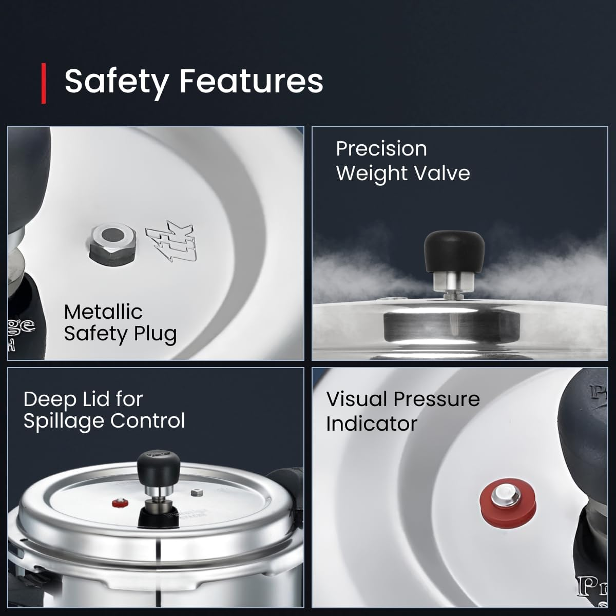 Prestige PRASV3 Pressure Cooker, Stainless Steel, 3 Liter, Silver image number 6