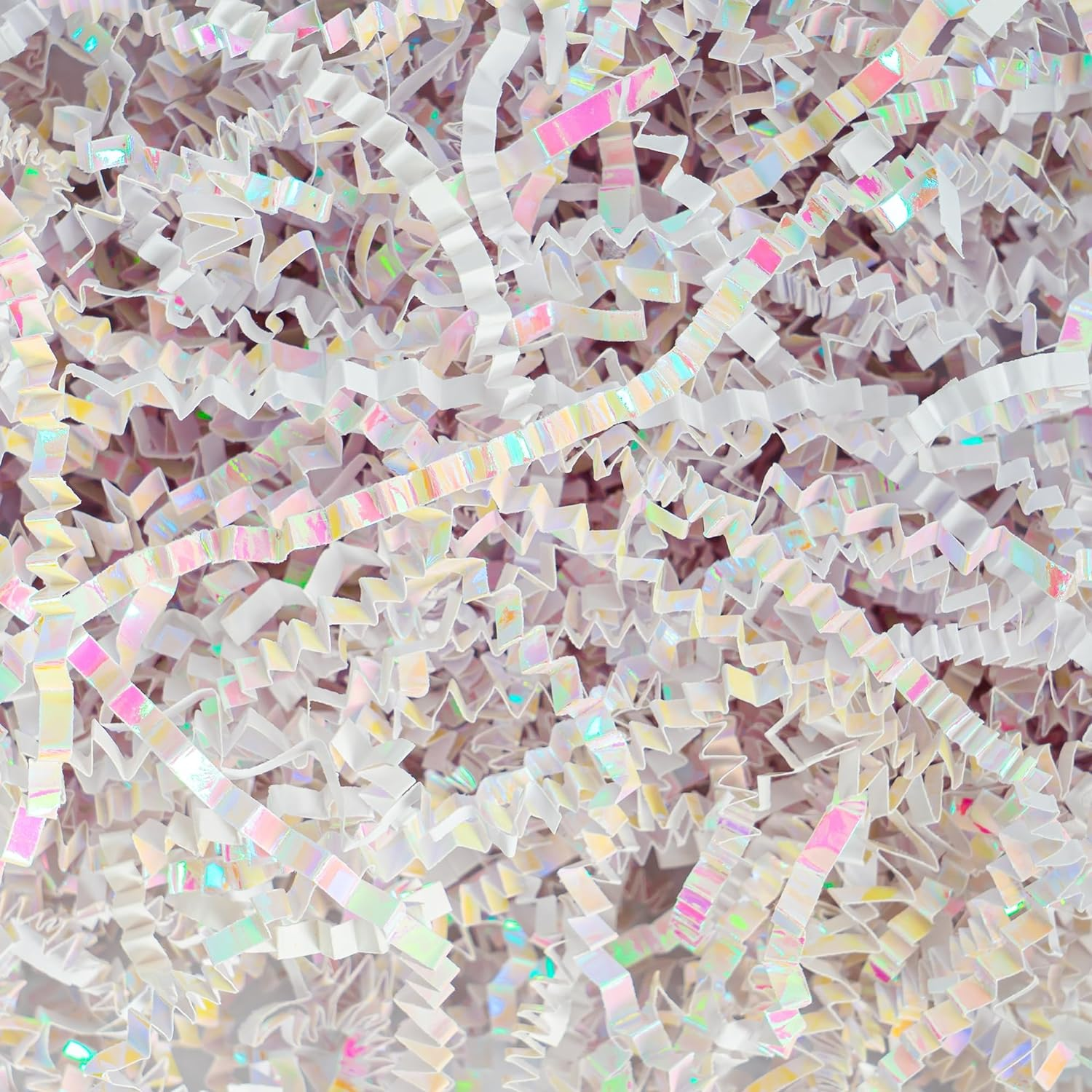 Uptotop 1/2LB Crinkle Cut Paper Shred Filler for Gift Wrapping Basket Filling, Birthday, Christmas, Thanksgiving, Wedding, Mother'S Day (Diamond White) image number 2