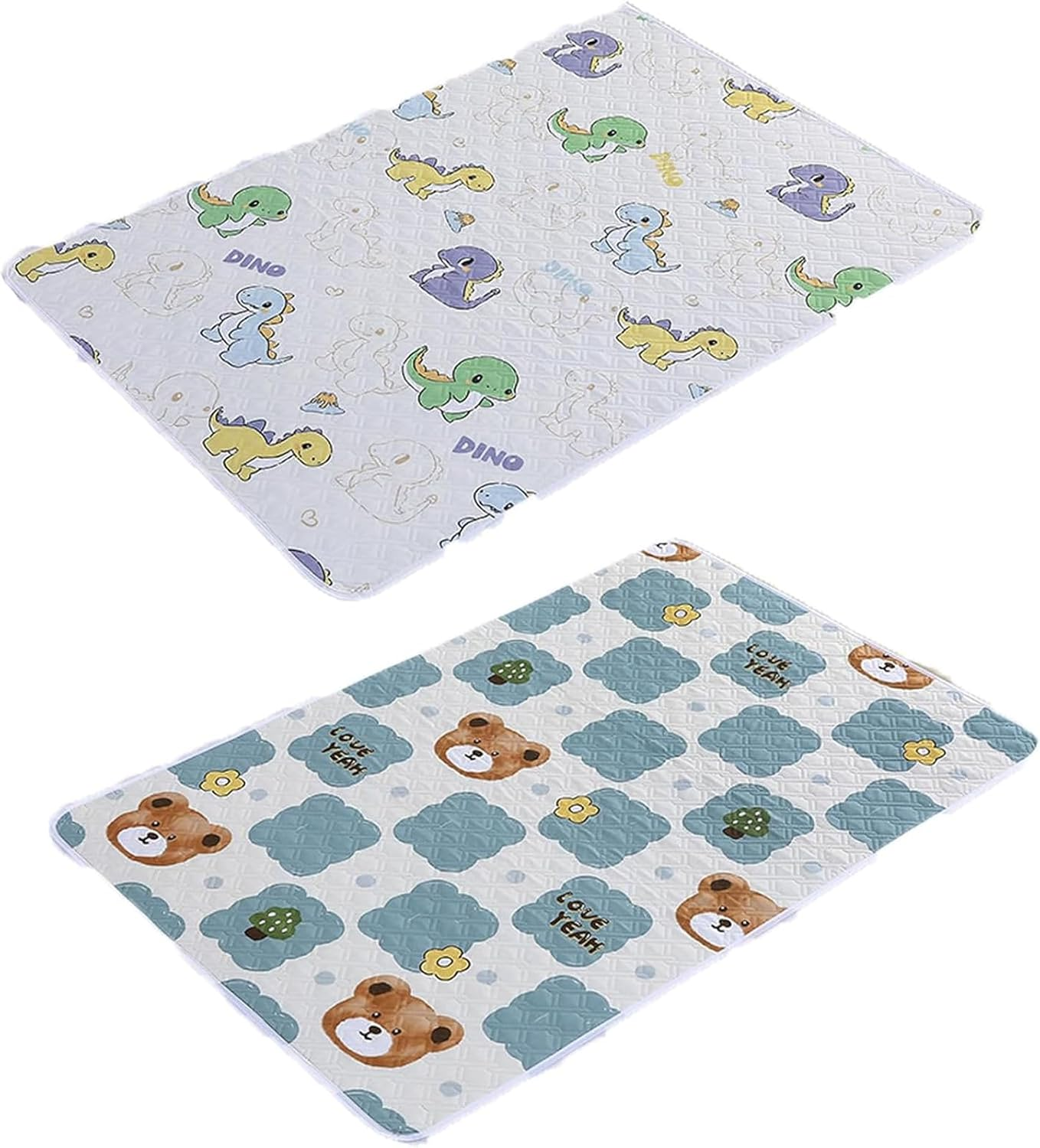 Portable Baby Change Mat, 27.5 * 35.5 Inches Dinosaur Design Waterproof Changing Pad, 2 Pack for Travel and Home Use, Soft and Comfortable Diaper Changing Mat for Newborns and Toddlers image number 1