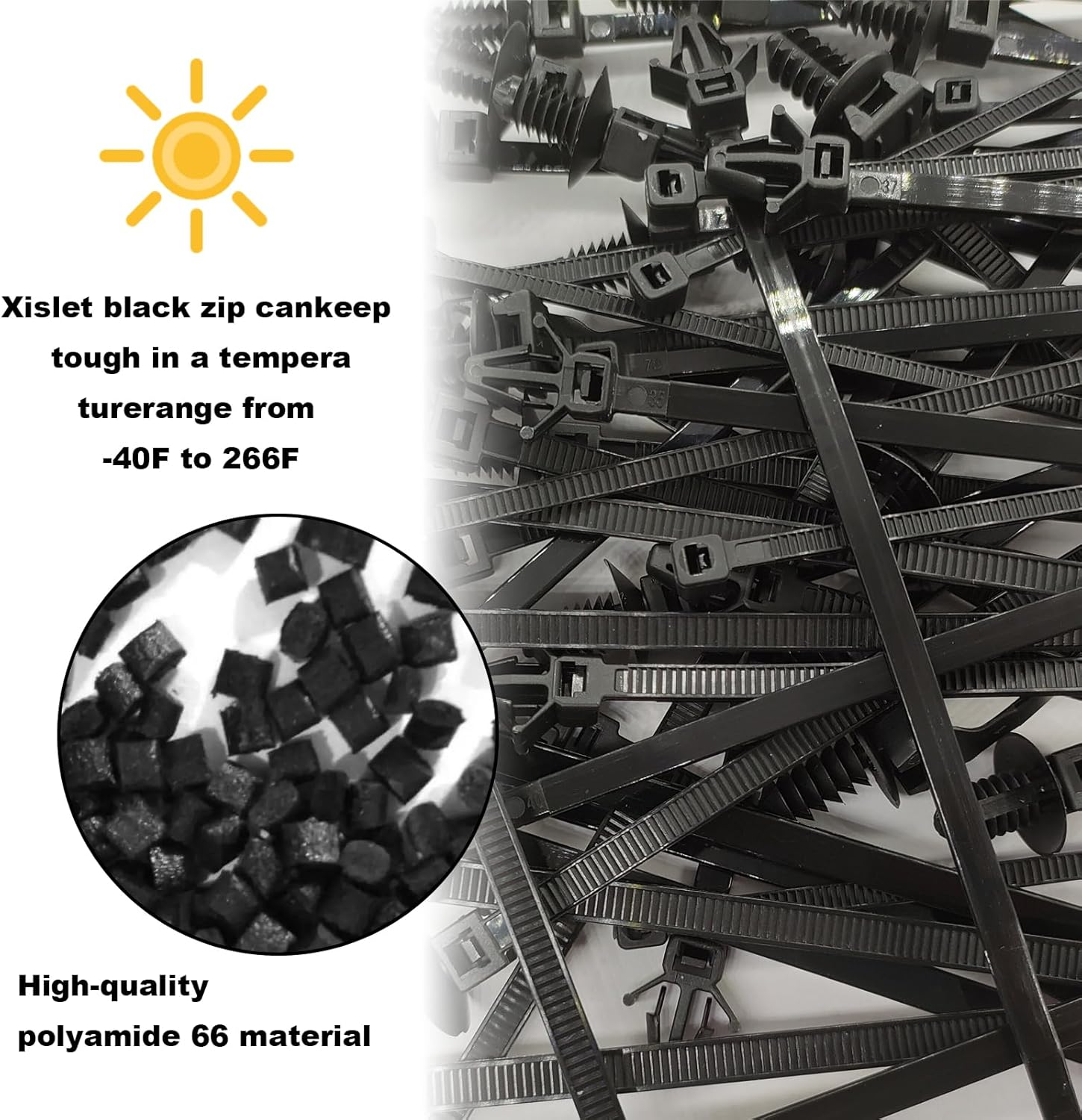 120Pcs Universal Nylon Push Mount Cable Zip Tie, Nylon Self Locking Cable Strap Compatible with Cars Boat Trailer Polaris UTV Side by Side Jeep Wrangler Engine Bay Wire Harness Restraint Ties image number 2