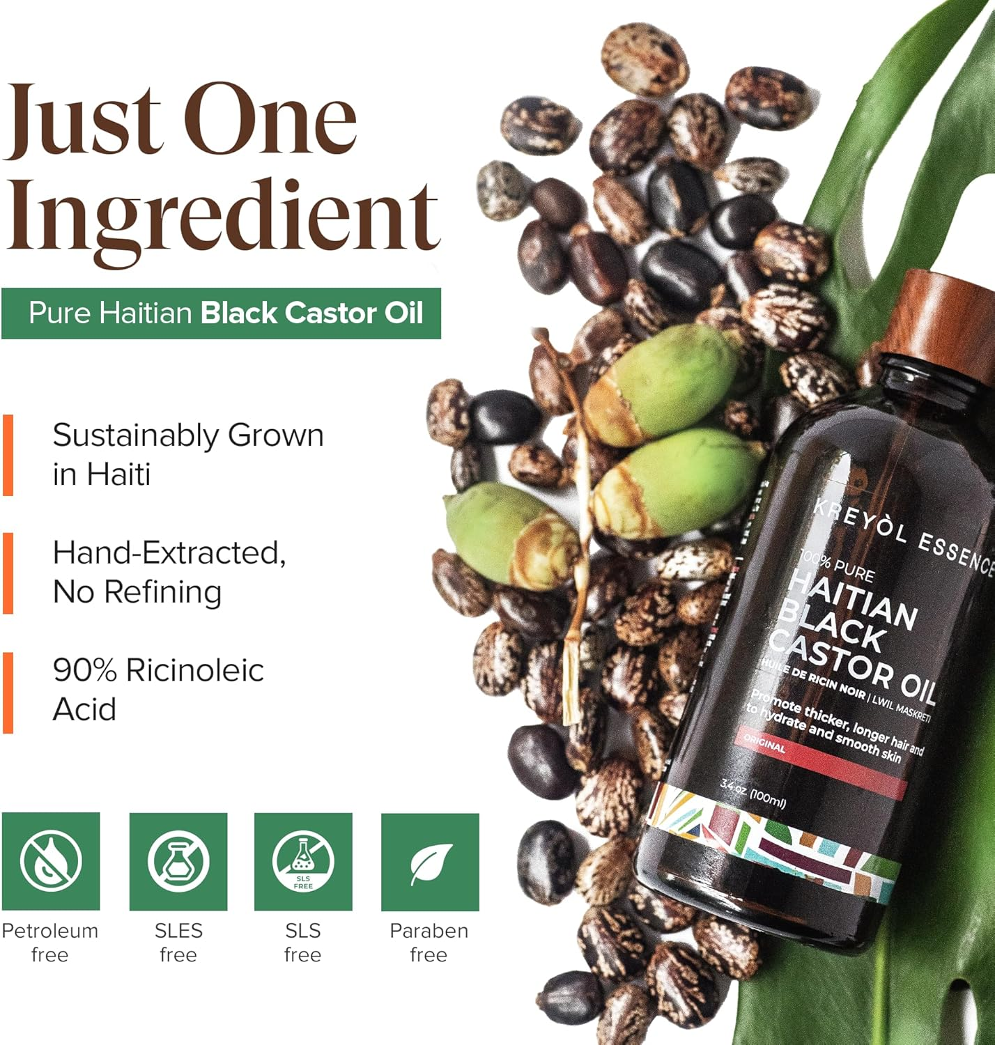 Haitian Black Castor Oil - 100% Pure & Unrefined (Lwil Maskriti/Palma Christi) (100Ml) image number 4