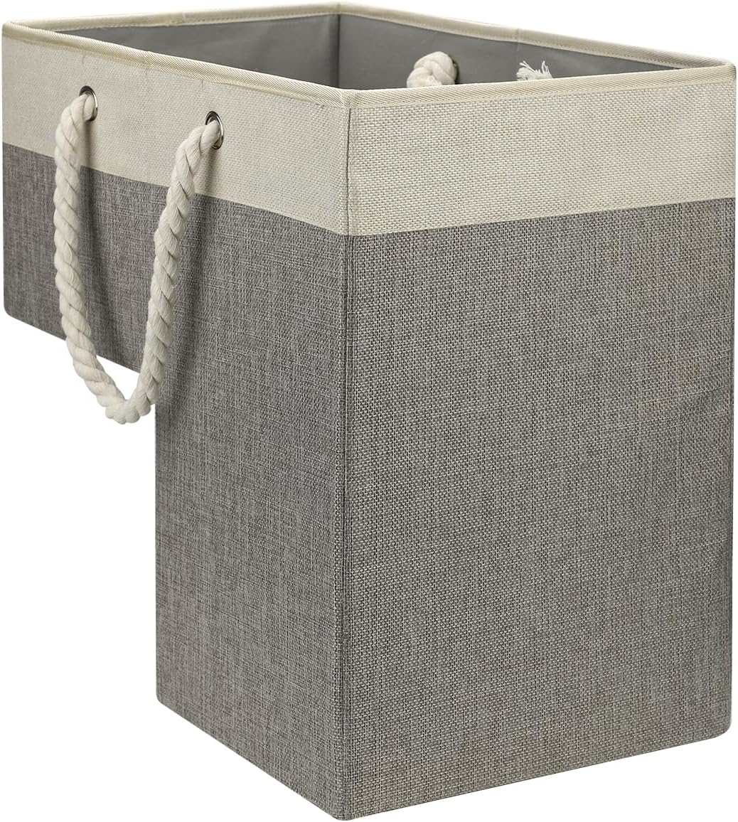 NQEUEPN Stair Basket, 16.14 X 10.24 X 16.14 Inch Multifunctional Staircase Basket Organizer Holder Storage Bin with Rope Handles Foldable Step Basket for Home Office, 40072 image number 1