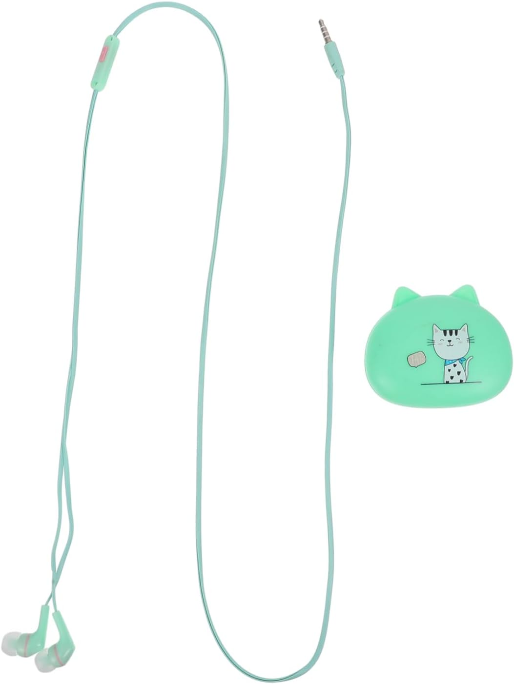 EXHUMKY Wired In-Ear Earphones Universal Corded Headset for Smartphones High Sound Quality Earbuds with Green Cable Suitable for Phone Accessories and Daily Use image number 3