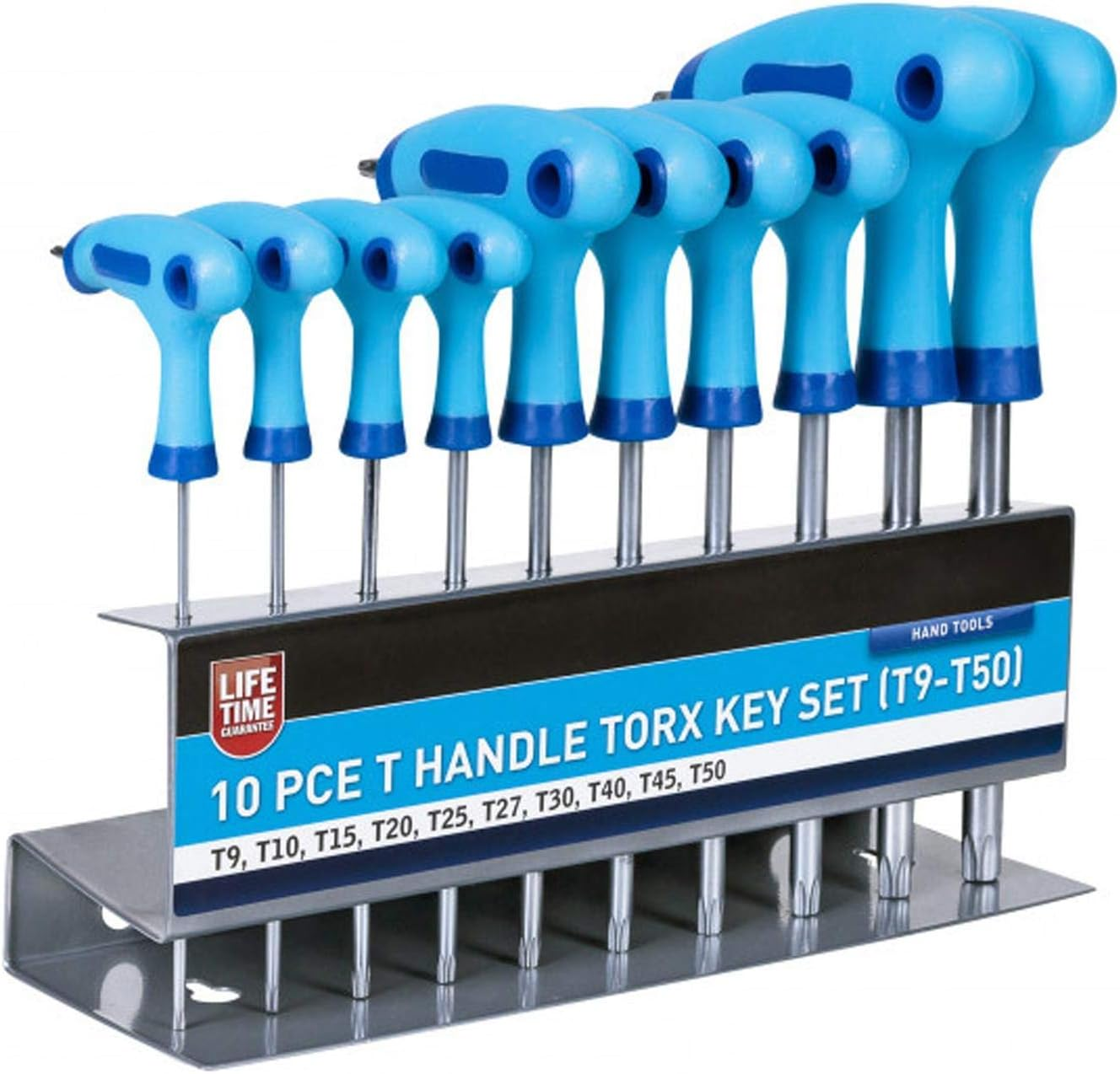 Bluespot 10Pc T-Handle Trx-Star Security Key Set T9-T50 in Metal Stand Torx Trx New image number 4