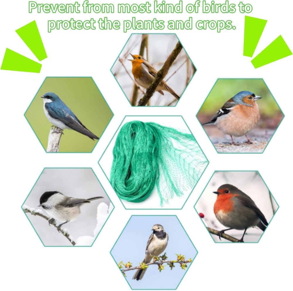 2 Pcs anti Bird Protection Net, 4 X 10 M Reusable Fence Net,Deer Fence Netting,For Garden Protection,Fruit Trees Vegetables against Birds,Squirrels,Poultry,Other Animals,Mesh