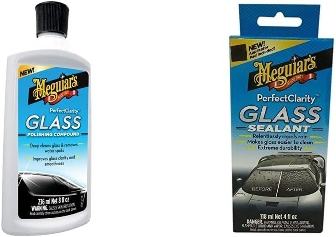 Meguiar'S Perfect Clarity Glass Polishing Compound, 236 Ml | Removes Water Spots, Stains and Haze | Leaves Automotive Glass Clear and Streak-Free image number 4