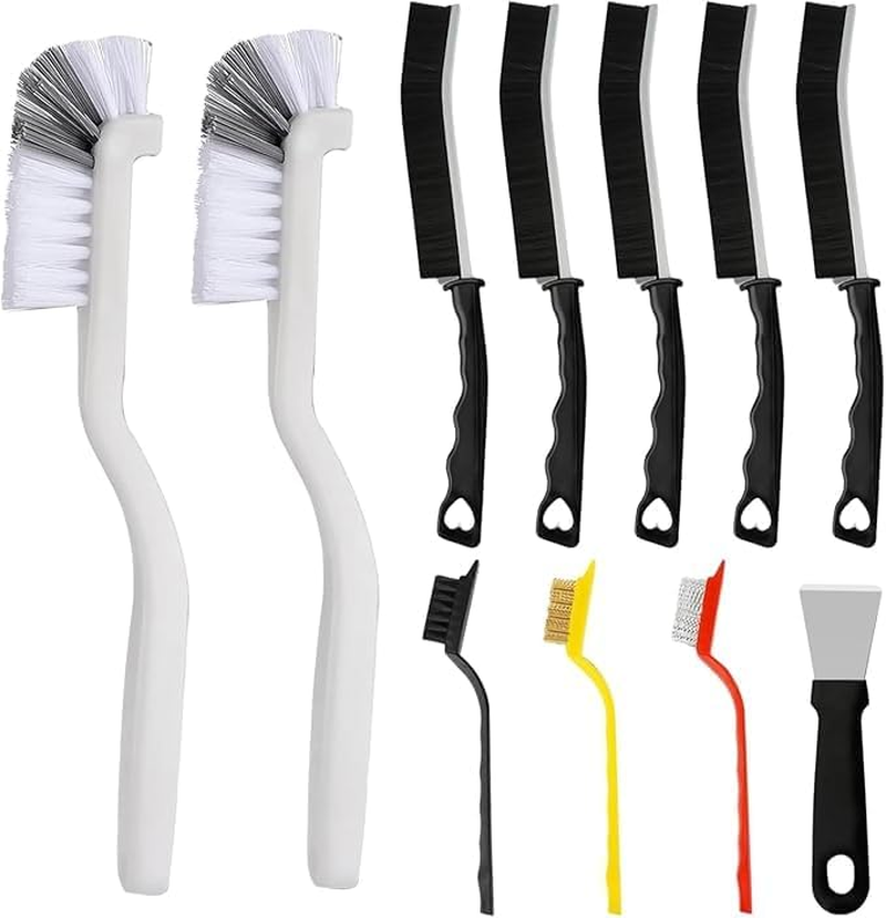 11Pcs Crevice Cleaning Brush Set &ndash; Heavy-Duty Grout & Corner Scrub Brushes, Deep Groove Cleaner Tools for Bathroom, Kitchen, Toilet & Tile &ndash; Hard Bristle Detailing Brushes for Home Essentials. image number 3