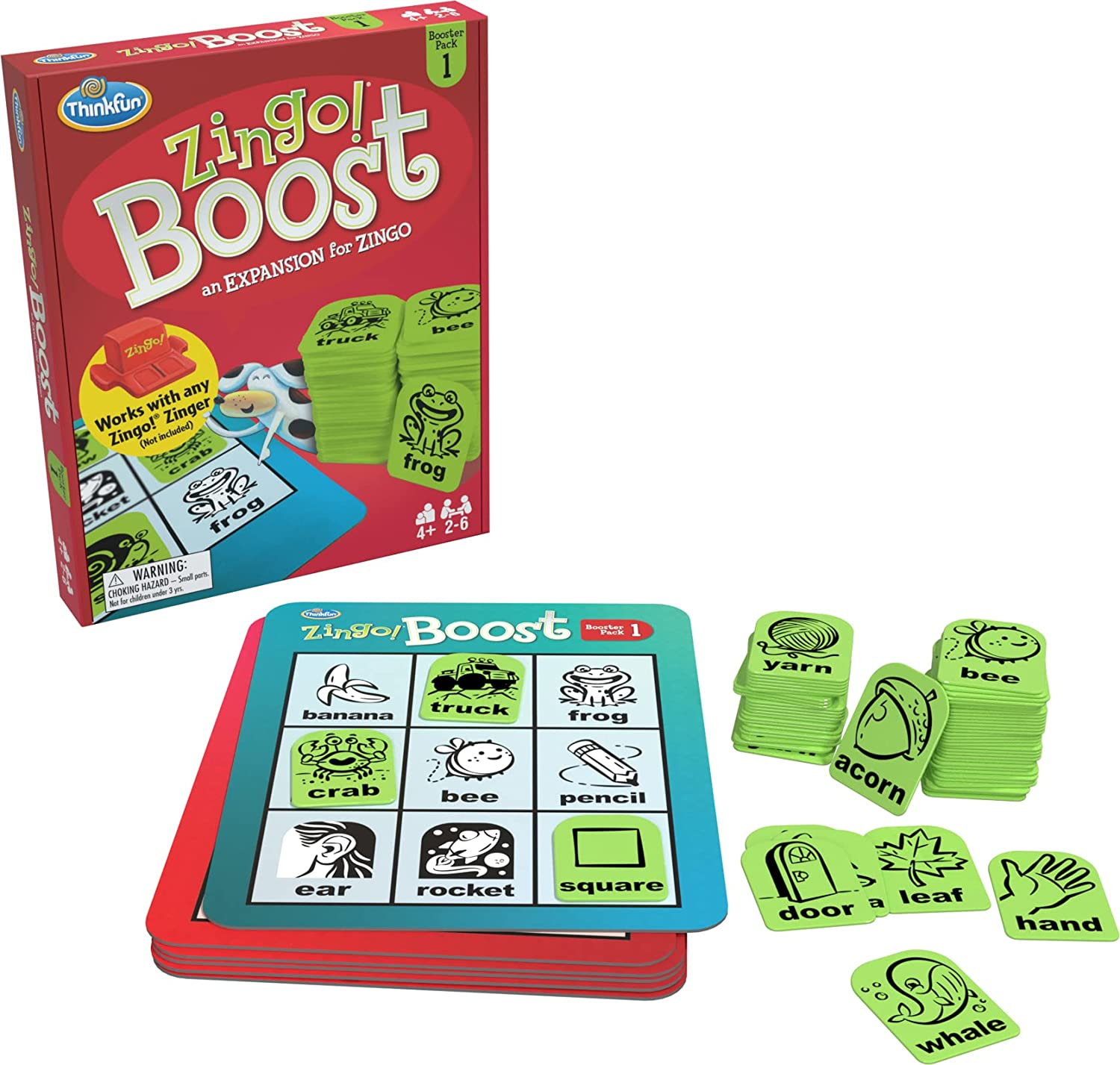 Thinkfun Zingo! Booster Pack &ndash; Expansion Card Set for Zingo! Bingo Game, Sight Word & Vocabulary Learning, Family Board Game Add-On, Age 3 Years+ image number 1