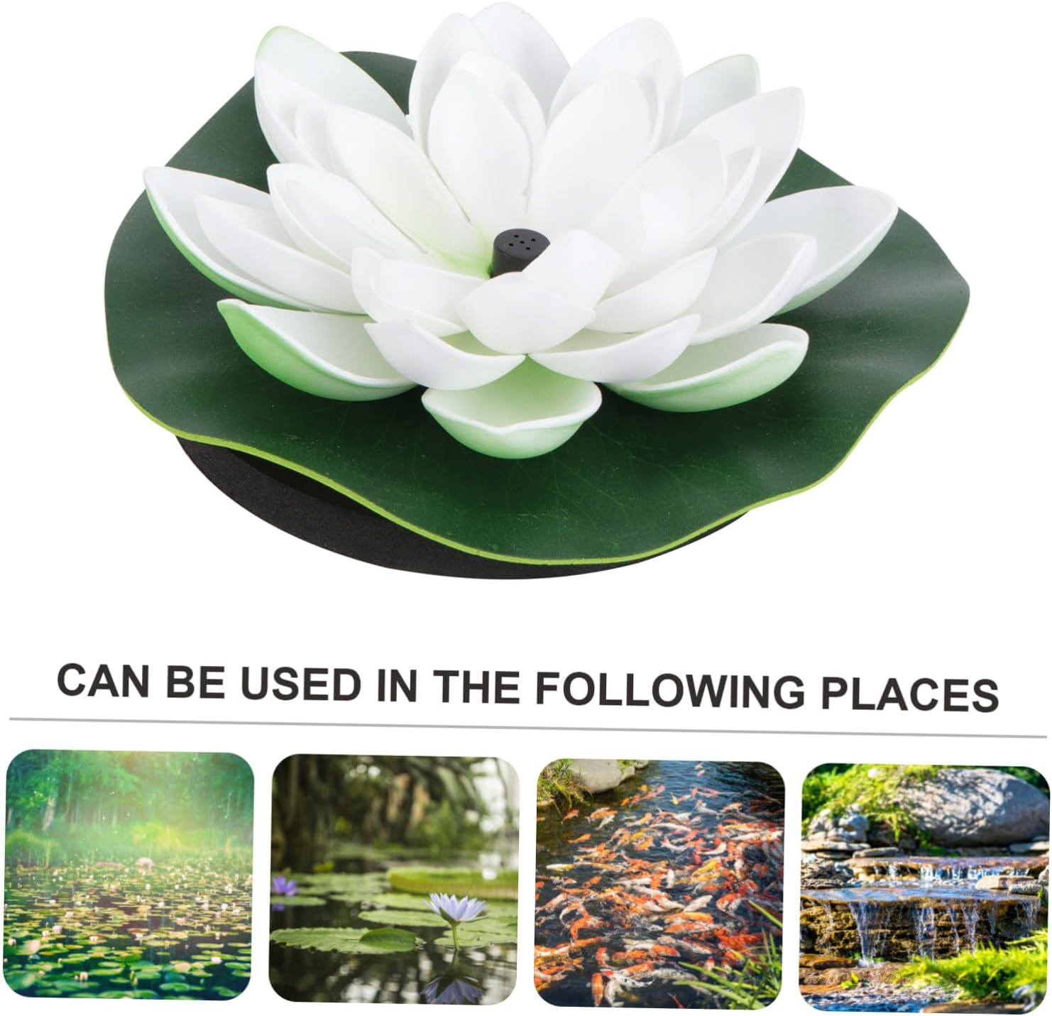 NUOBESTY Solar-Powered Lotus Floating Fountain White Garden Landscape Decor Multi-Nozzle Pump for Fish Ponds Aquariums Outdoor Water Features and Oxygen Circulation image number 6