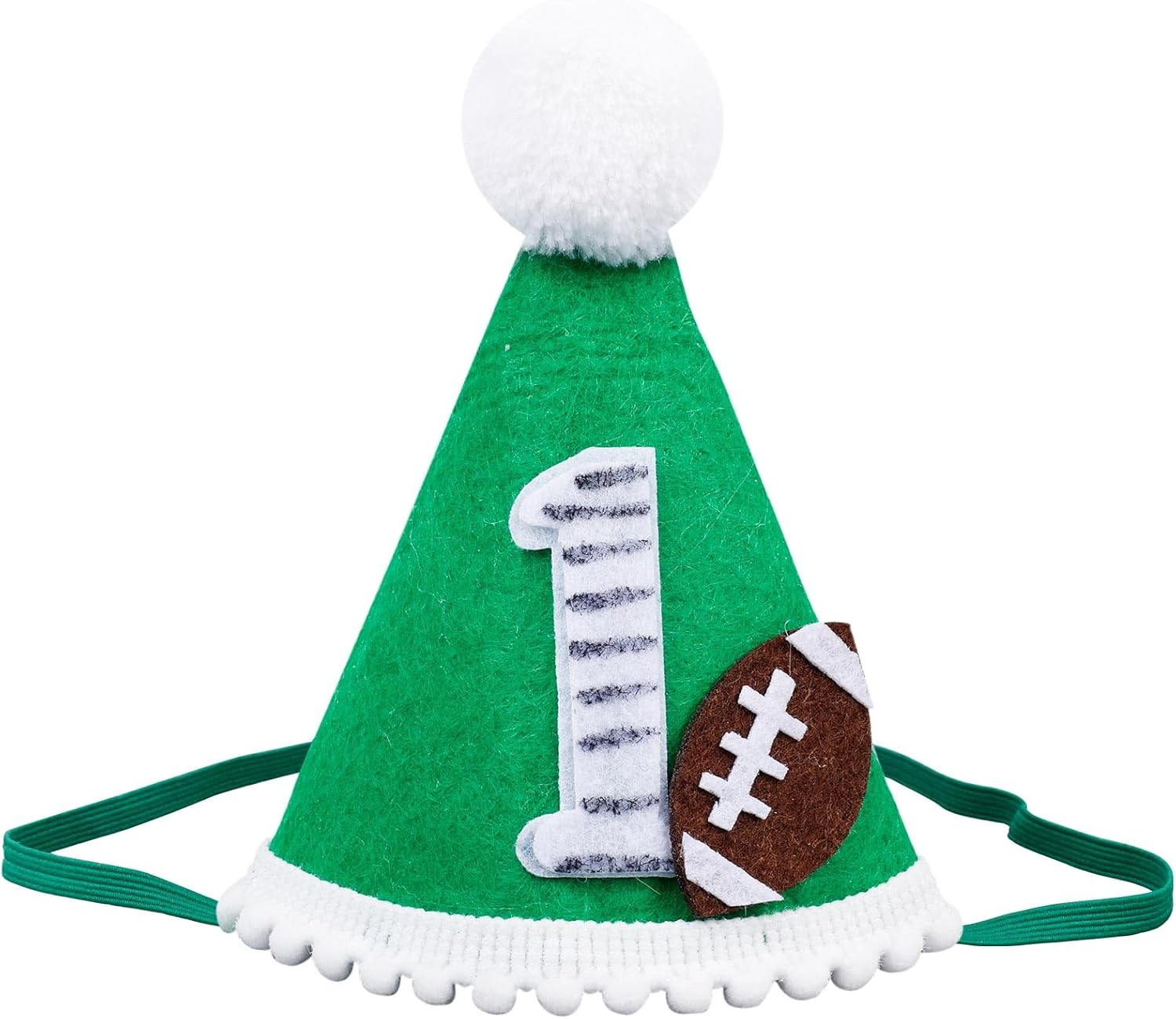 Gosknor Football 1St Birthday Hat, First Year down Birthday Party Decorations Rugby 1St Birthday Hat with Elastic Tape Perfect 1St Birthday Photo Props Sports Themed Decoration Supplies image number 1