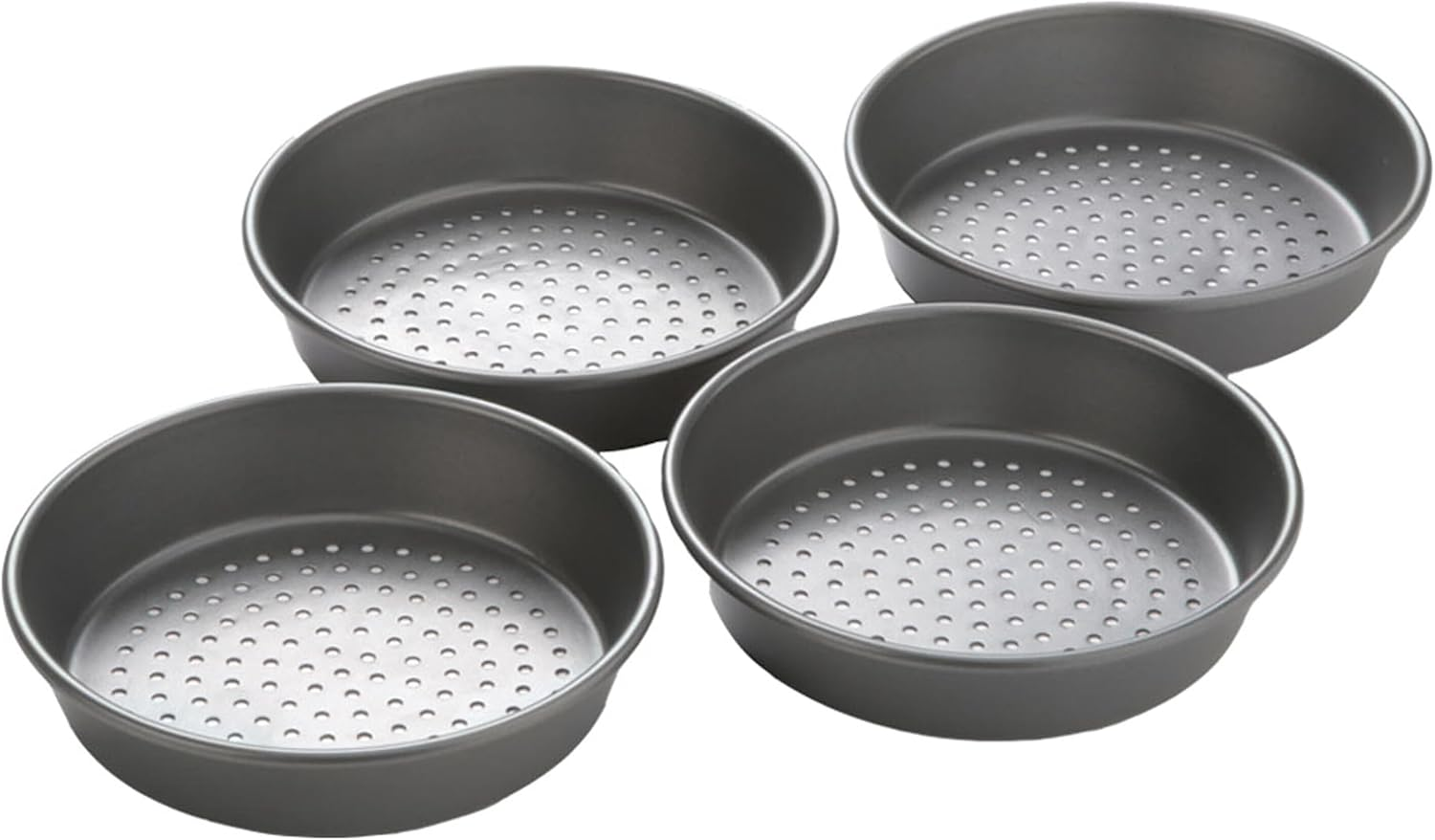Chicago Metallic Professional Perforated Mini-Deep Dish Pizza Pan Set, 7-Inch, 4-Count