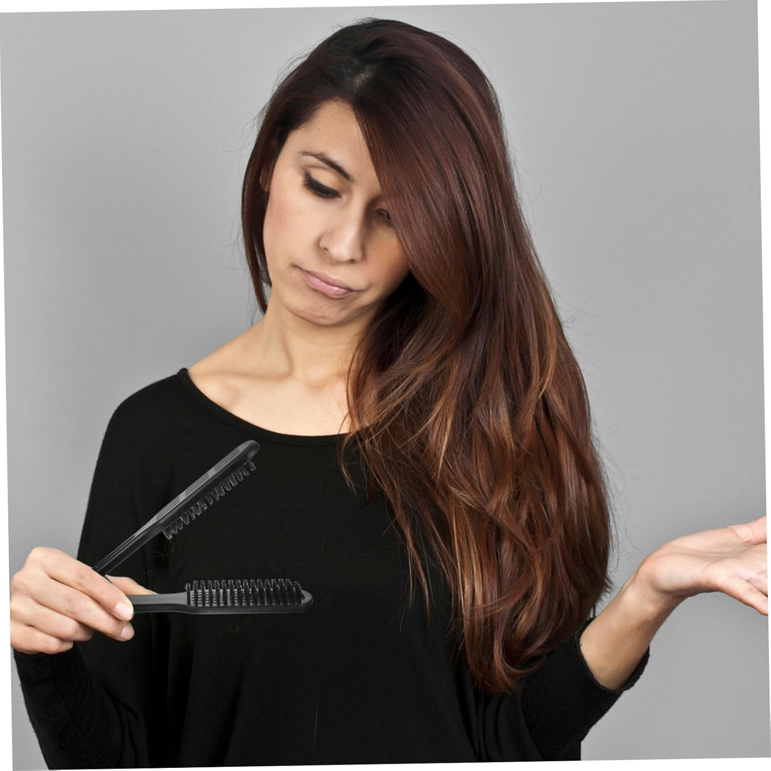 GANAZONO Hair Straighteners Brush Double-Sided Styling Tool Anti-Static Hair Health Smooth Straightening image number 6