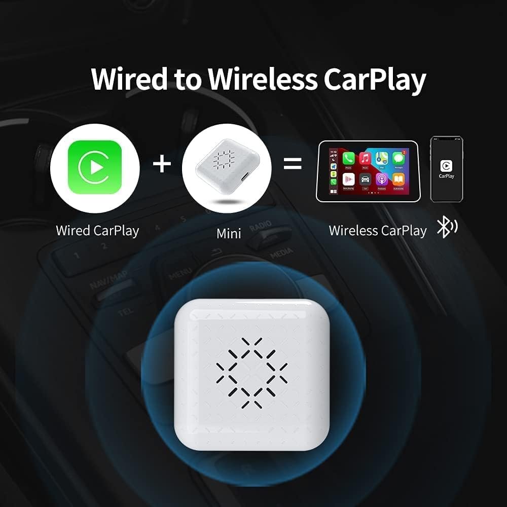 Carplay Mini 3.0 Wireless Carplay Adapter Bluetooth Kit for Factory Wired Apple Carplay Cars for Cars from 2017 Compatible with Iphone Only USB Type-A and Type-C Cables Included image number 1