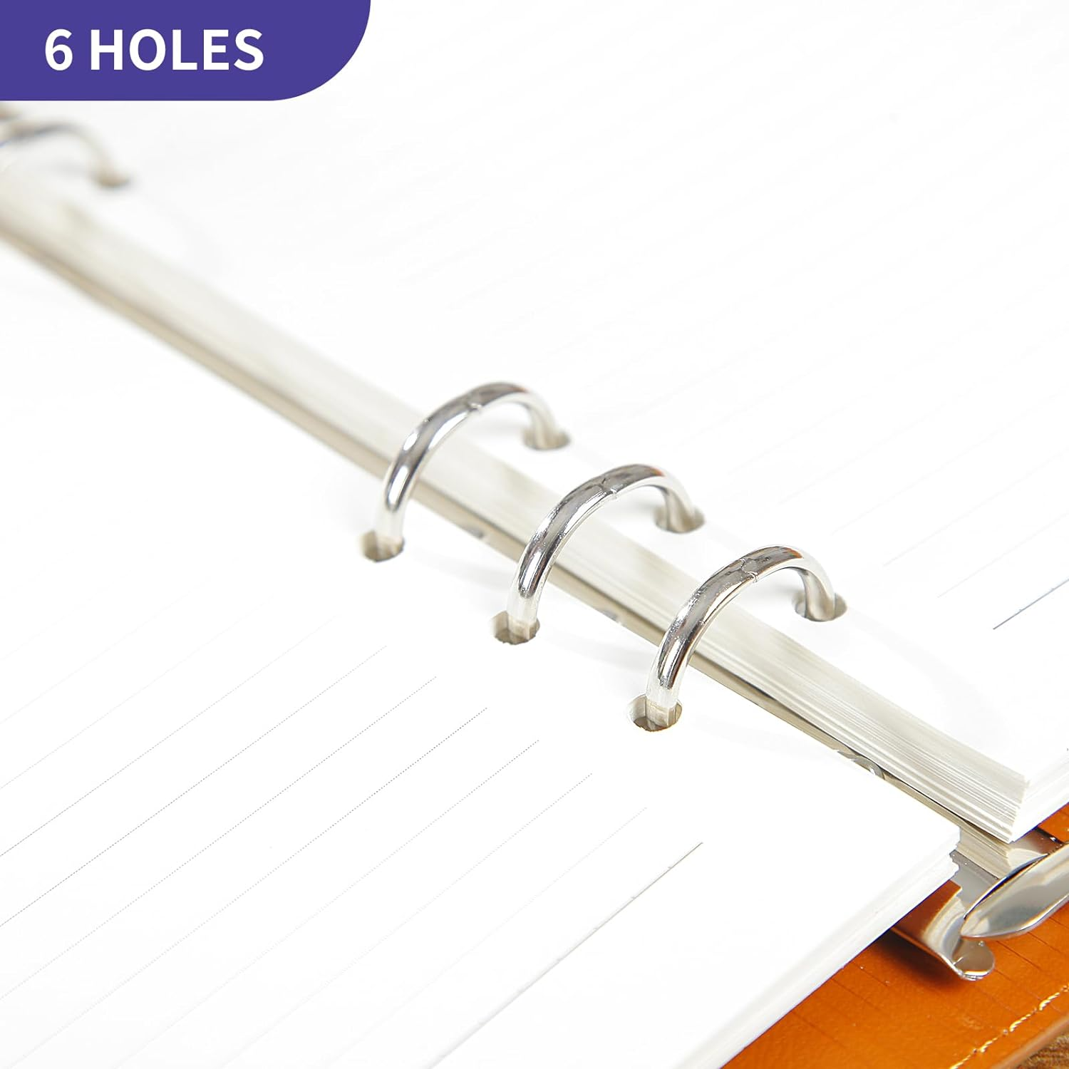 A5 Planner Inserts,Refill Lined Paper,A5 Filler Paper,Planner Insert,Notebook Journal Filler Paper,6 Hole Punched,Milky White,8.3X5.5In,100 Sheets/200 Pages,100Gs,6-Pack image number 3