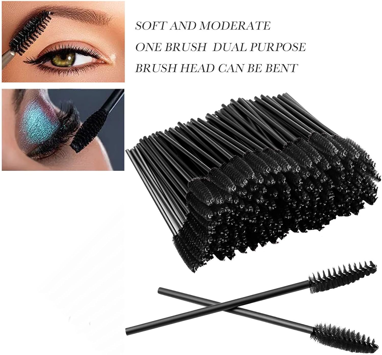 Disposable Mascara Wands, Lash Brush ，150 Pcs Black Eyelash Brushes, Eyebrow Brush Makeup Brush Tool for Eyelash Extension Eyebrow and Makeup Color image number 5