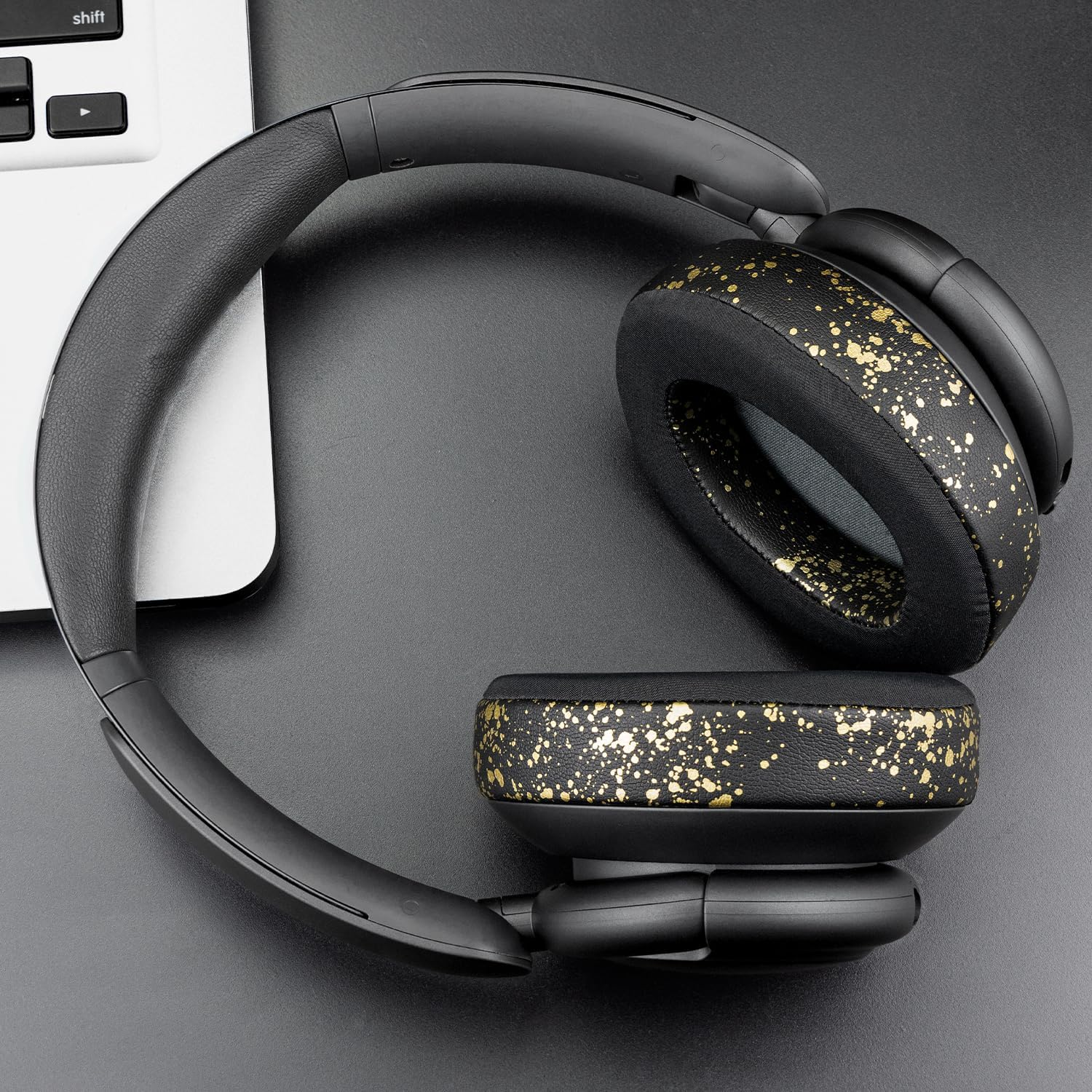 SOULWIT Cooling Gel Earpads Replacement for Anker Soundcore Life Q30/Q35 Headphones, Ear Pads Cushions with Ice Silk Fabric, High-Density Noise Isolation Foam - Black Gold image number 6