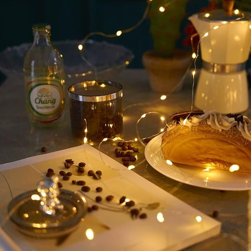 Fairy Lights Battery Operated with 8 Lighting 33Ft/10M 100 LED String Lights, & Waterproof Lights for Party, Garden and Christmas Decoration (Warm White)