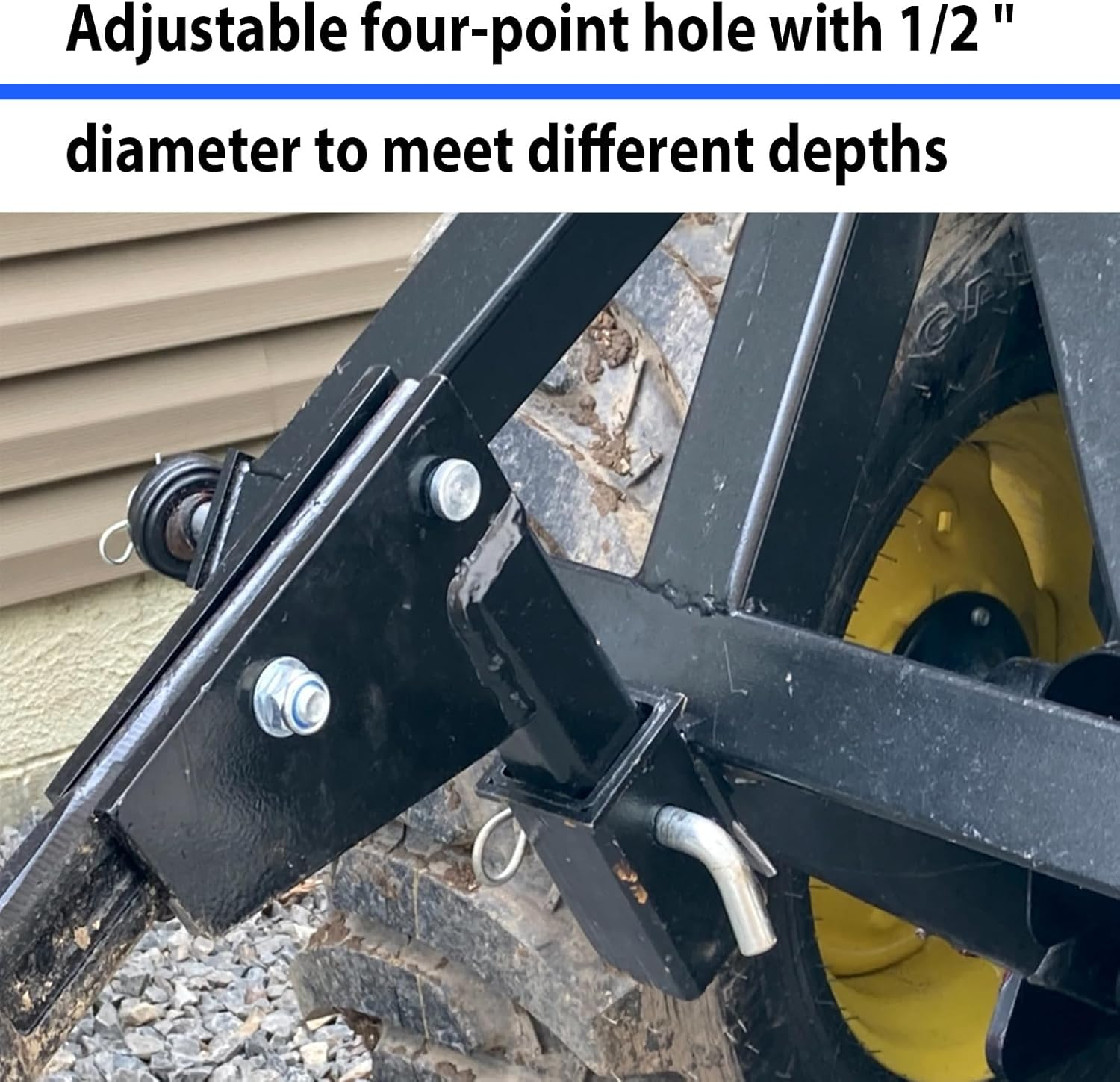 Hitch Mounted Trencher, Hitch Lawn Ripper for ATV/UTV Tractor, Adjustable 16" Trenching Shank Plow, Fits Heavy Duty Subsoiler, Tractor Plow, 3 Point Hitch