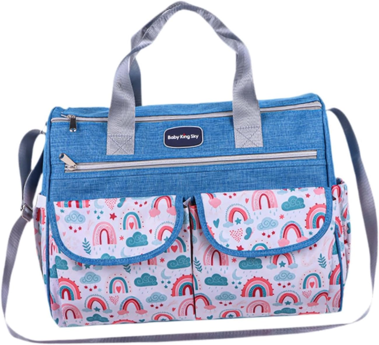Harayaa Diaper Bag Tote Mommy Travel Bag Waterproof Storage Multi Outer Pockets Multifunctional Large Capacity Portable for Mom - Blue L image number 6