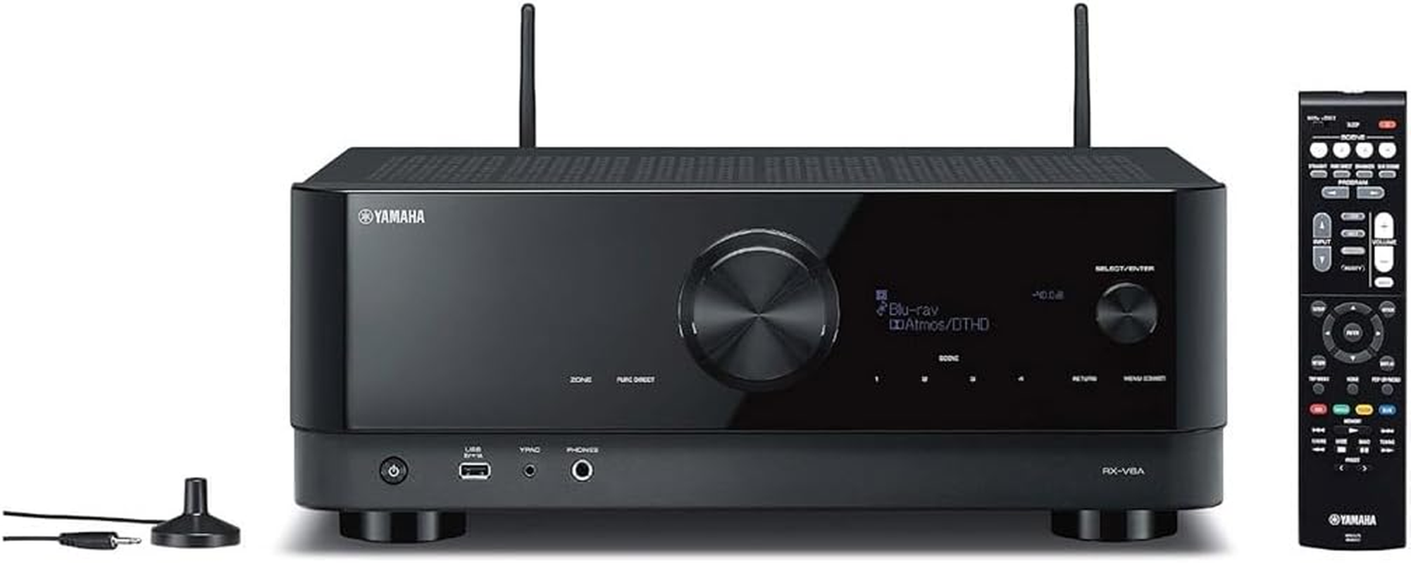 Yamaha RX-V6A 7.2-Channel AV Receiver with Wi-Fi, Bluetooth, Musiccast, DTS:X, Dolby Atmos with Height Virtualizer and Alexa Compatibility, Black image number 1